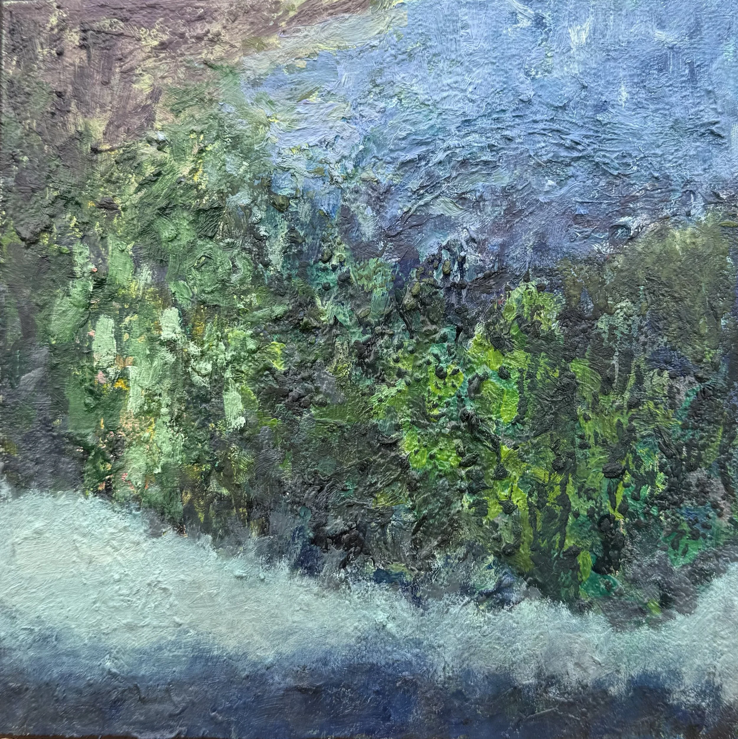 Série Chemin intime 4 - Techniques mixtes huile majeure - 20 x 20 cm - 2026