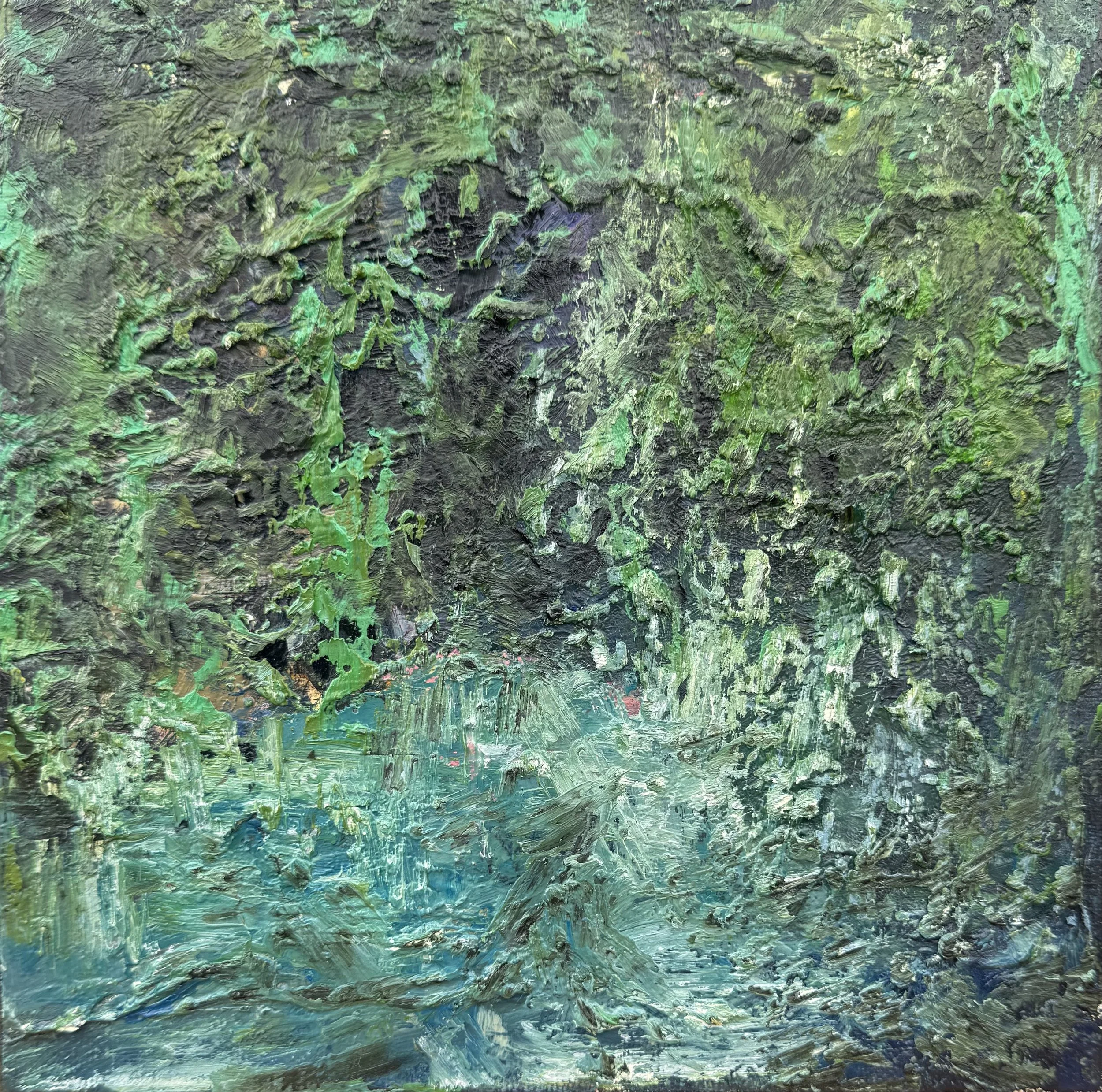 Série Chemin intime 12 - Techniques mixtes huile majeure - 20 x 20 cm - 2026