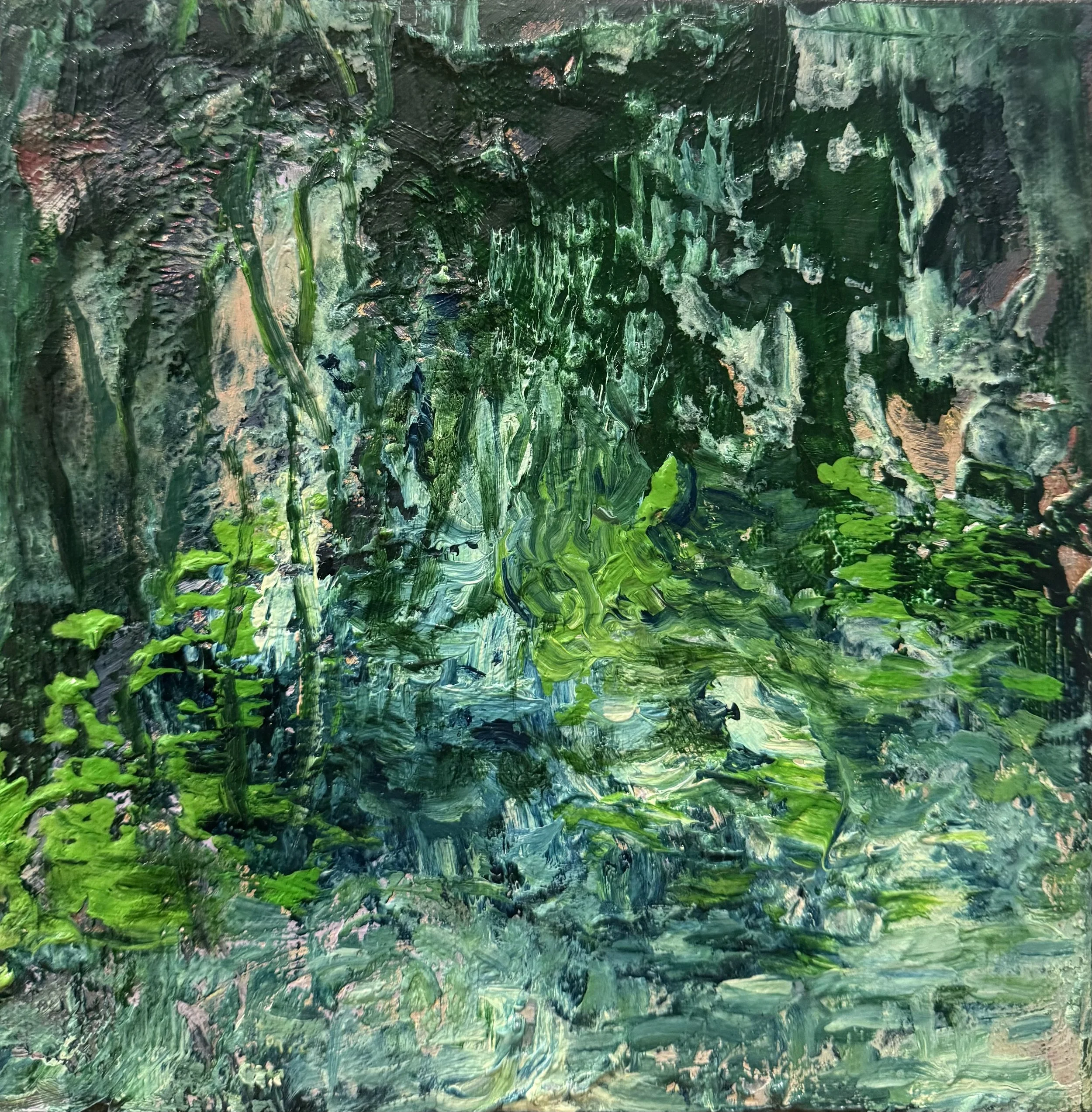 Série Chemin intime 14 - Techniques mixtes huile majeure - 20 x 20 cm - 2026