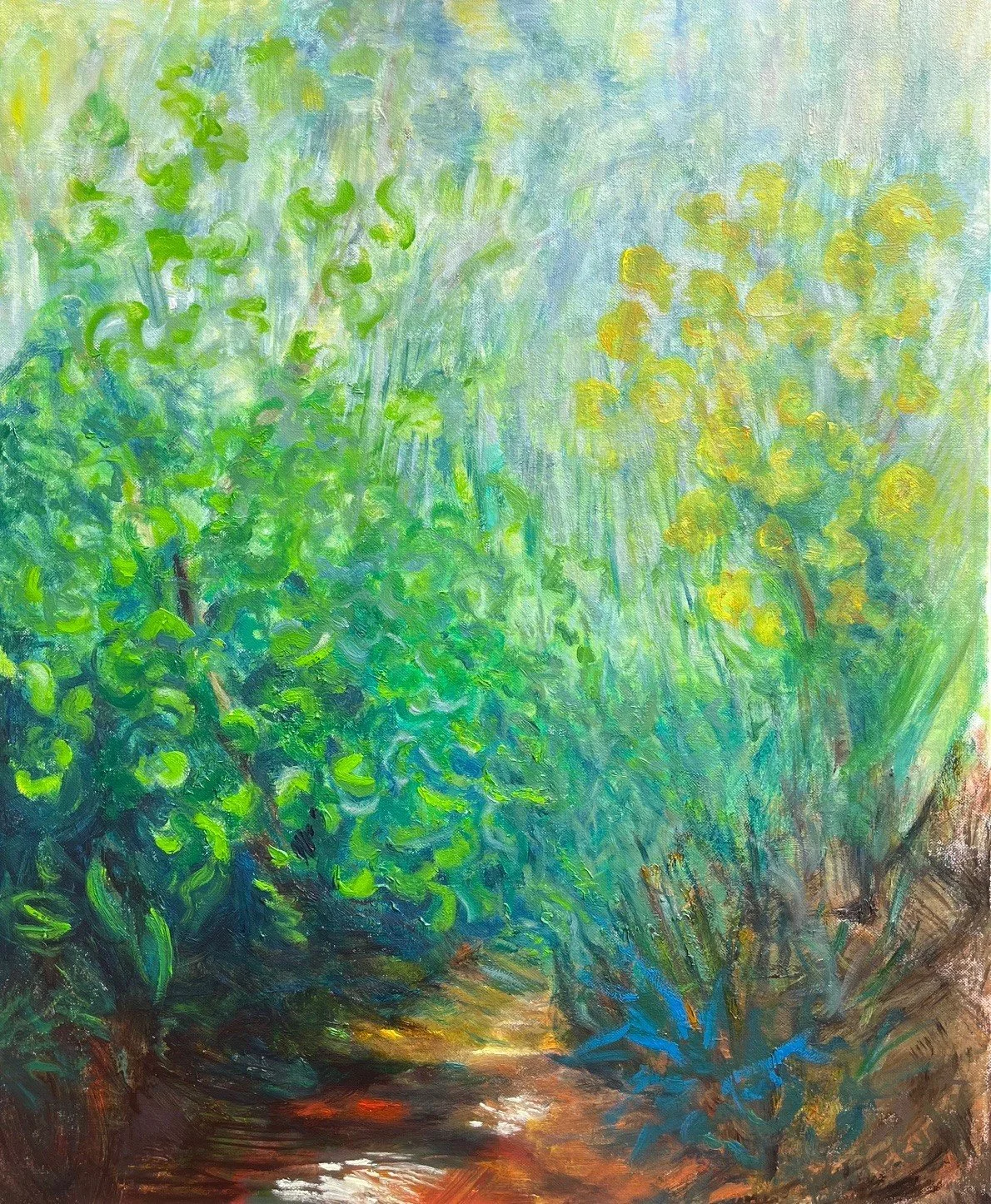 Chemin - huile sur toile - 74x60cm - 2024