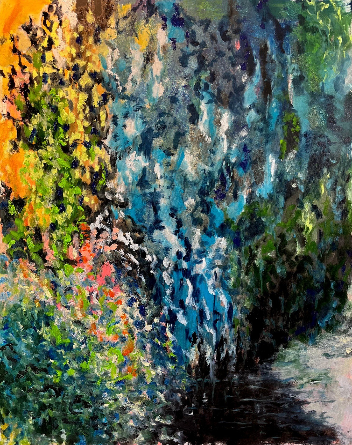 Cascade sacrée - huile sur toile - 92x73cm - 2023
