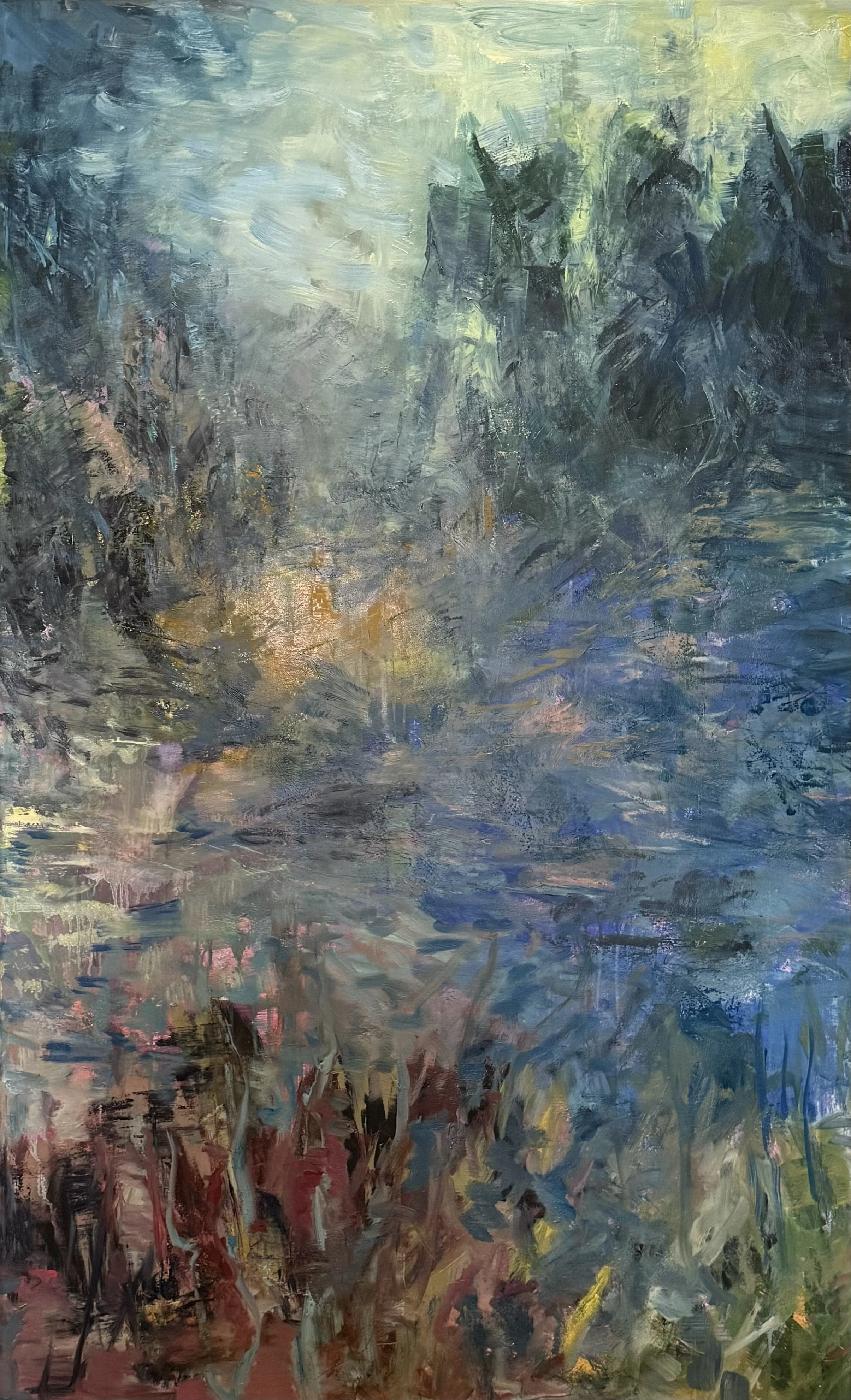 Triptyque 2/3 - Battements d'existence - Techniques mixtes, huile majeure - 170x104 x3 - 2026