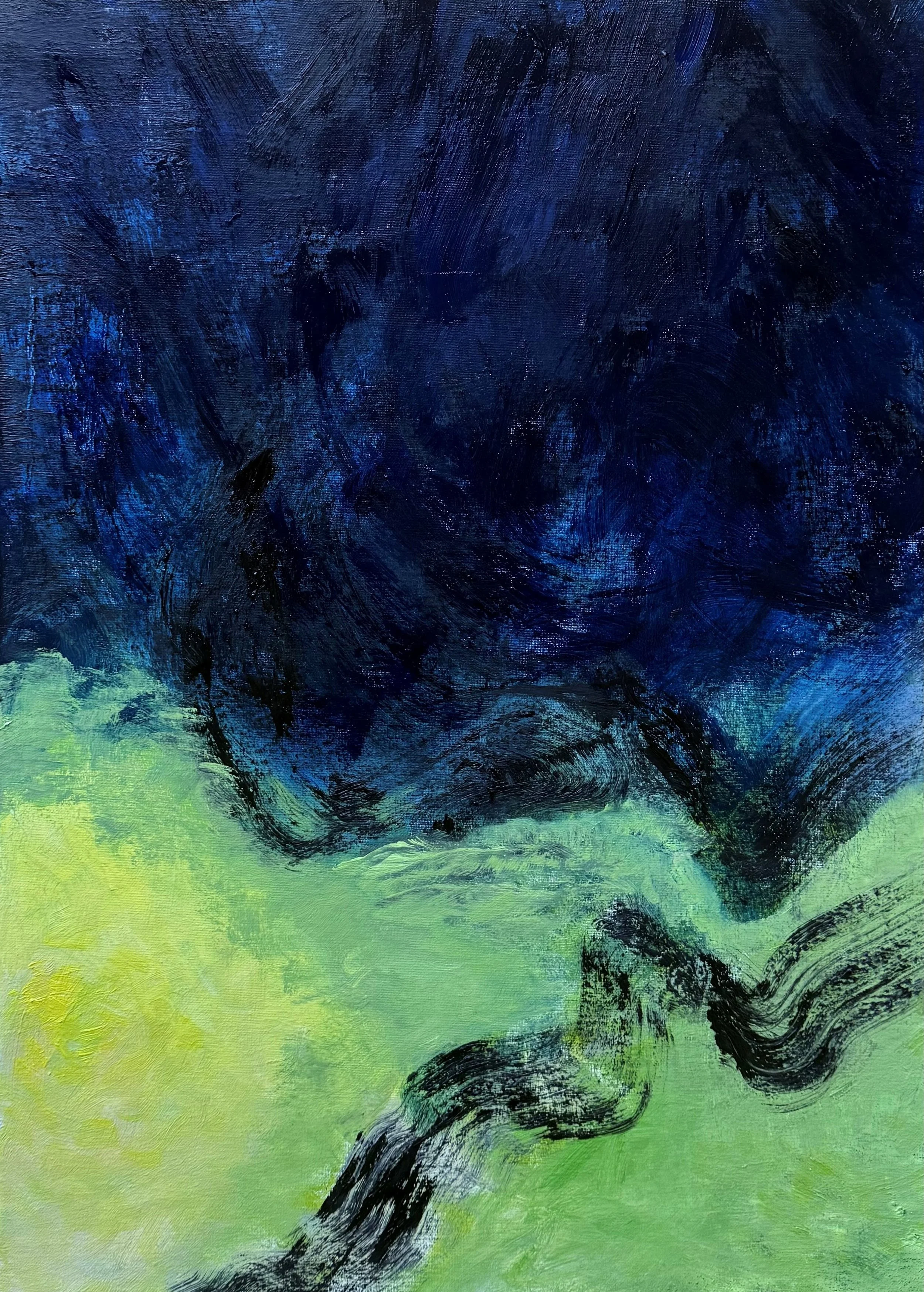 Trace 1 diptyque ou triptyque - huile sur toile - 80x60cm - 2025