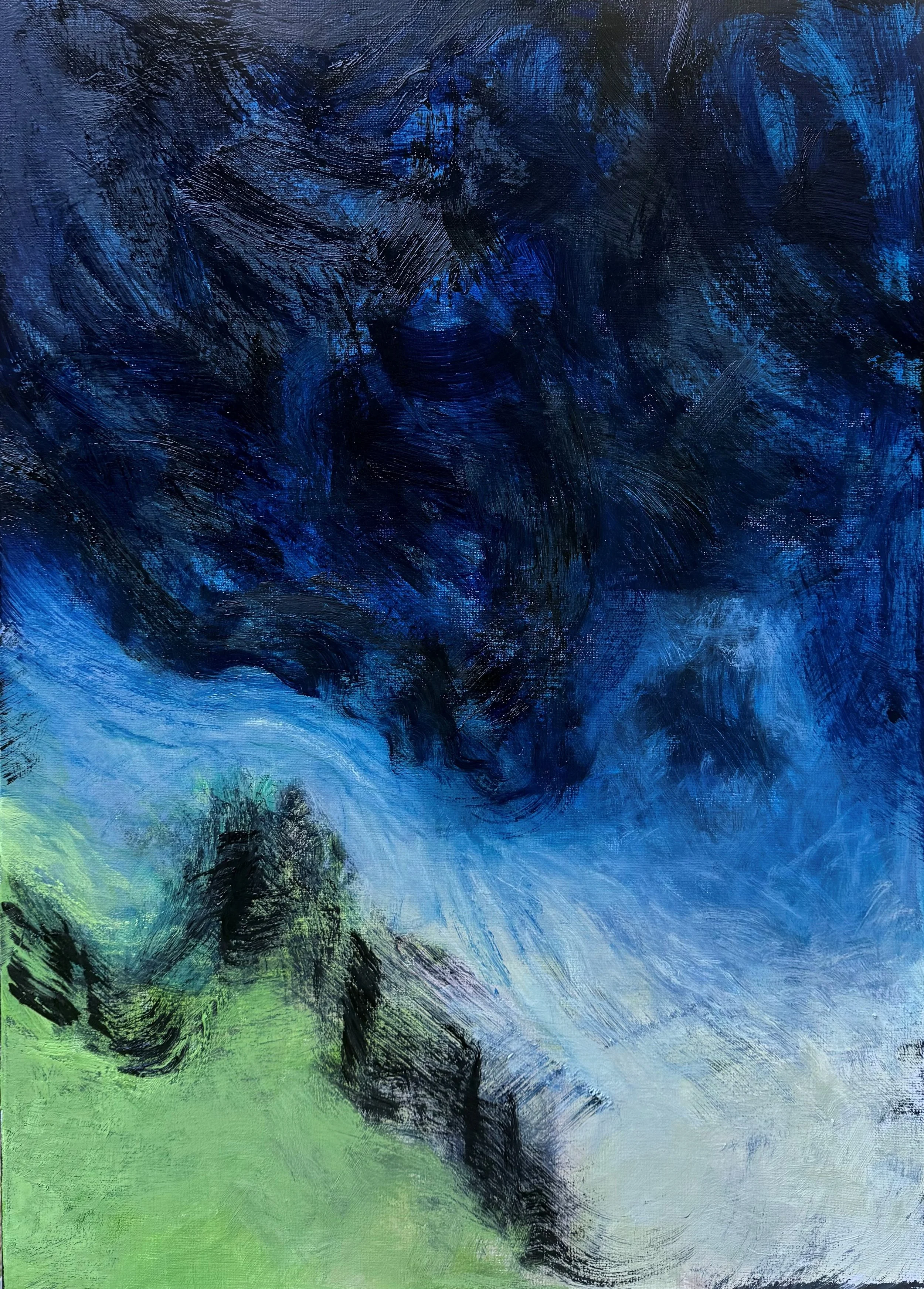 Trace 2 diptyque ou triptyque - huile sur toile - 80x60cm - 2025