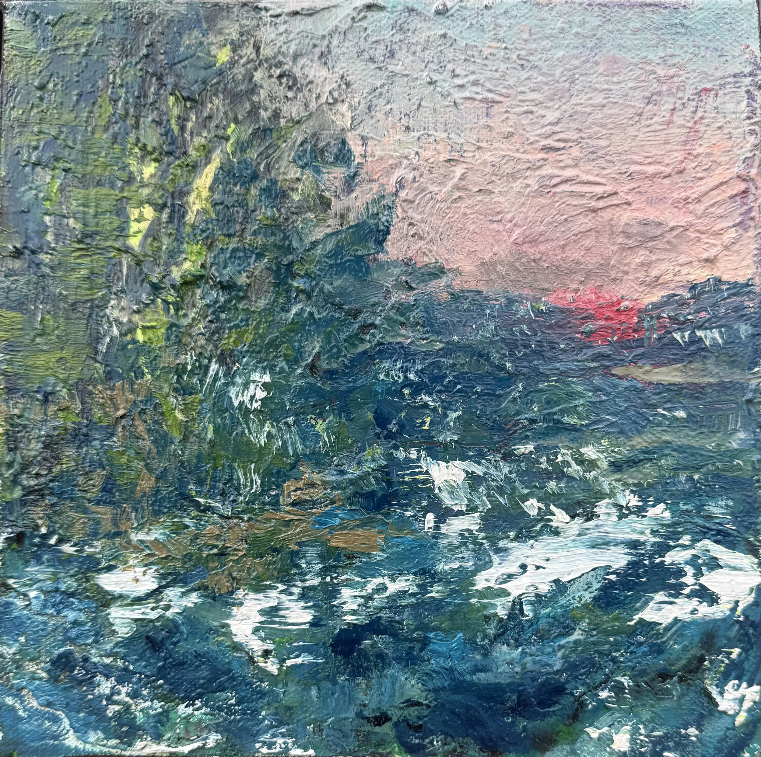 Série Chemin intime 9 - Techniques mixtes huile majeure - 20 x 20 cm - 2026