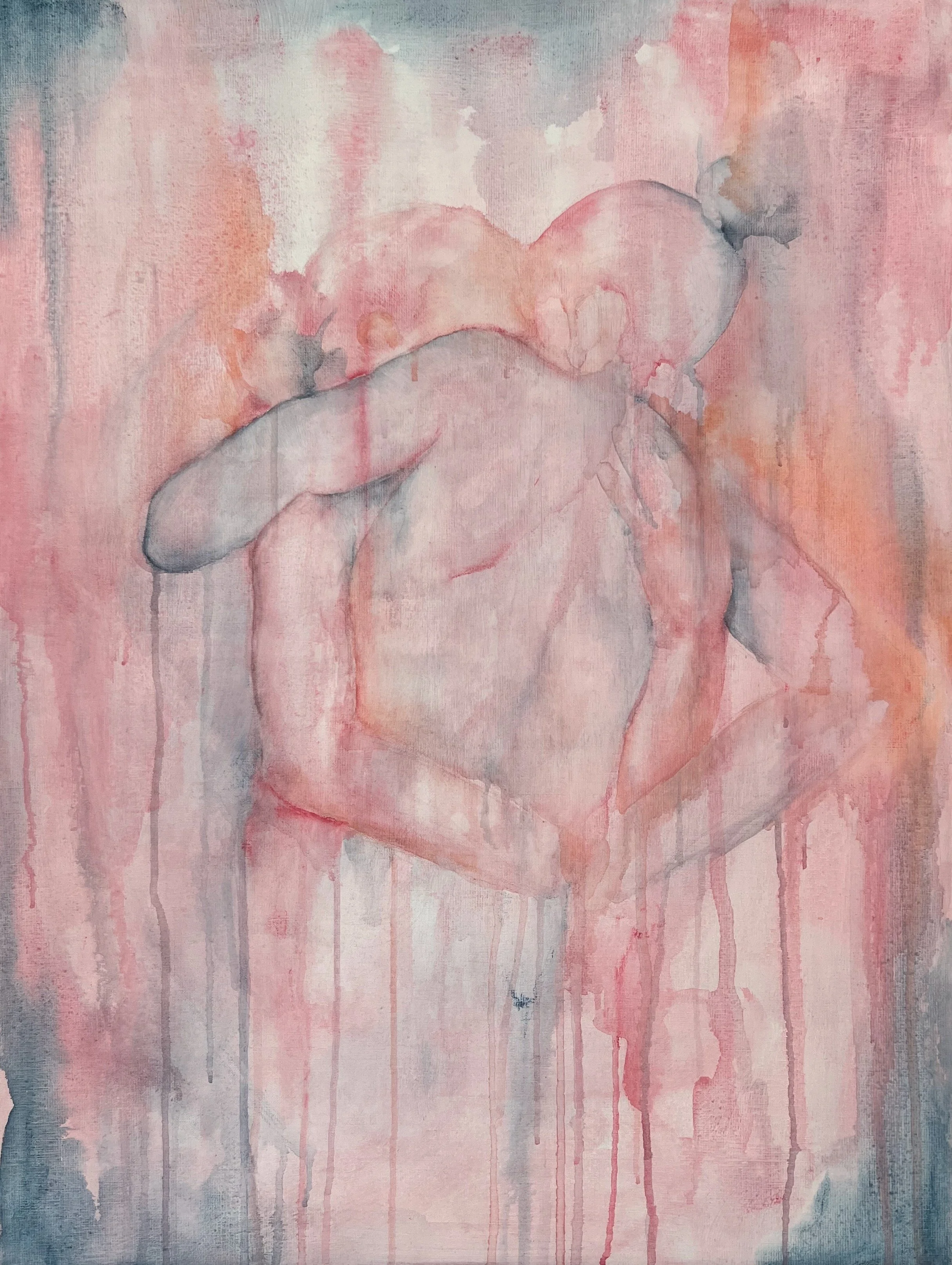 80cm x 60cm 
Watercolor and pastel on linen 
