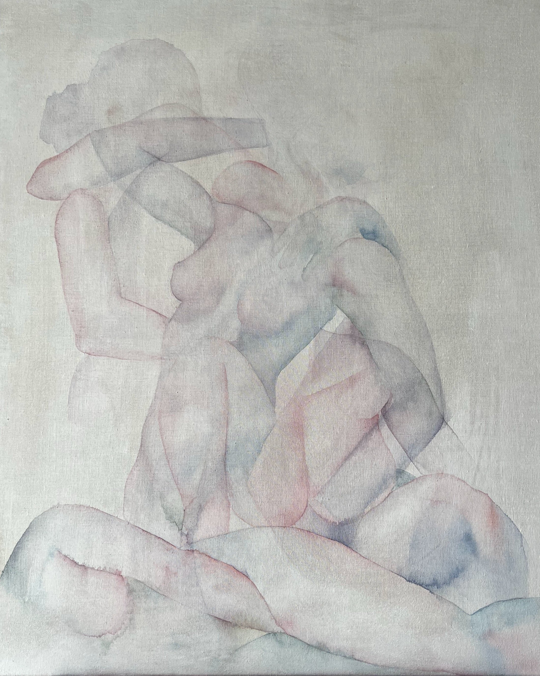 "Embrace" 
70cm x 85cm 
Watercolor on linen