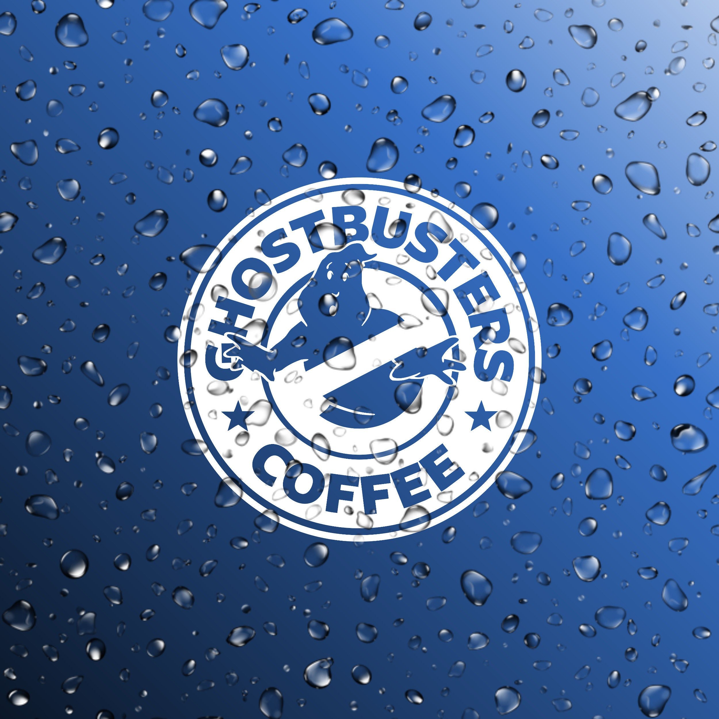 Ghostbusters Coffee Parody Starbucks Logo Vinyl Sticker
