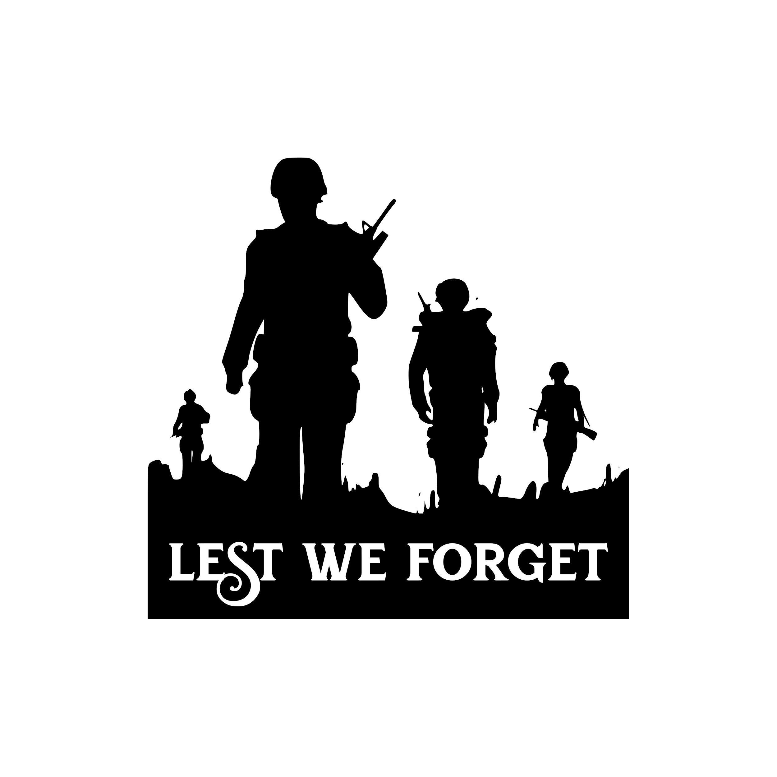 Lest We Forget Remembrance Sunday Armed Forces Tribute Vinyl Decal