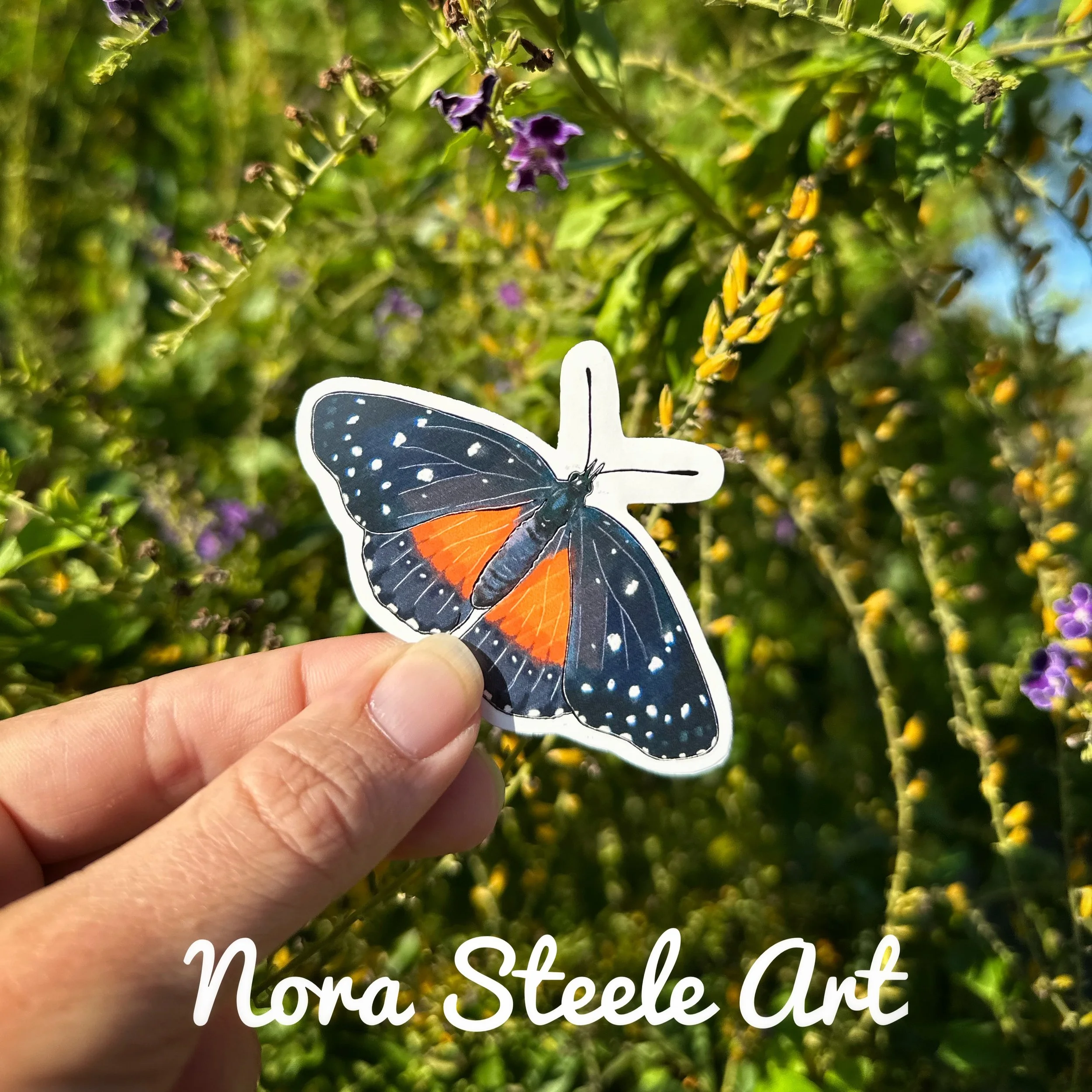 Waterproof Sticker - Crimson Patch Butterfly