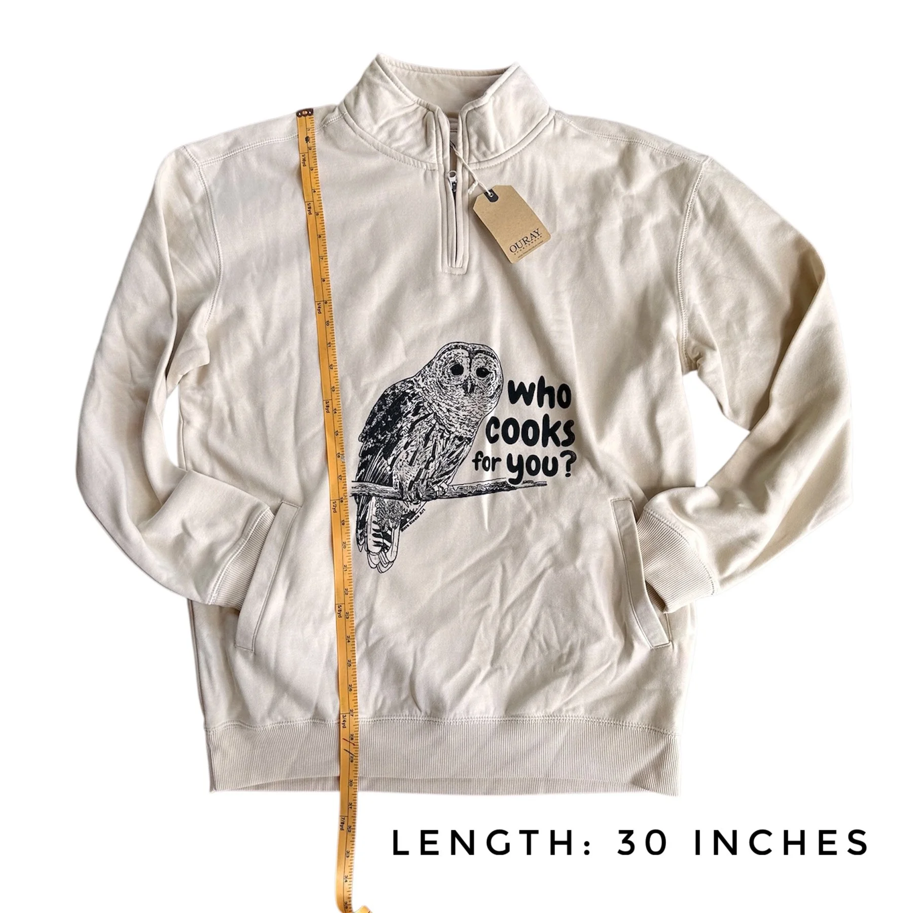 Sweatshirt width 23 inches
