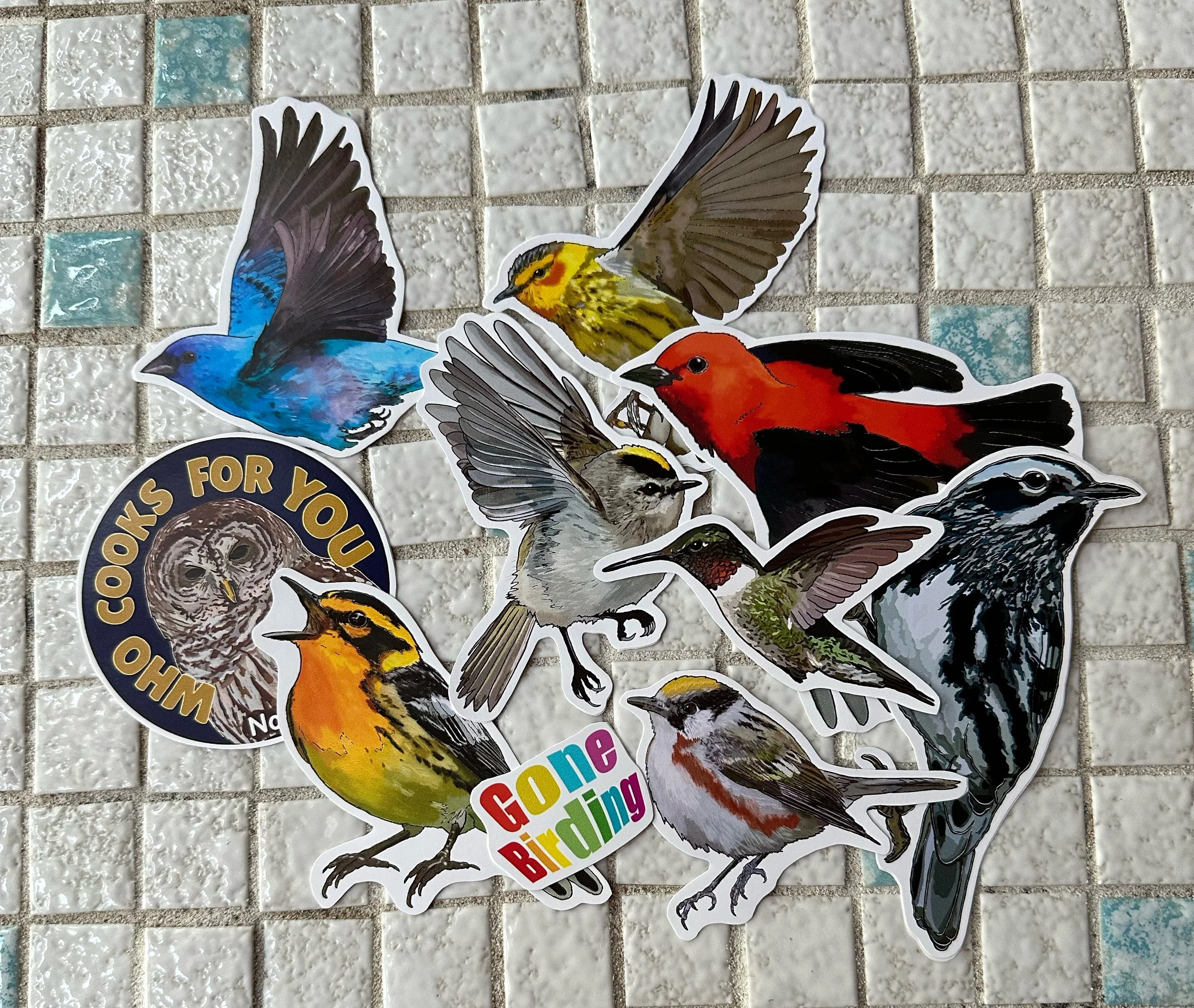 Spring migration stickers all spread out