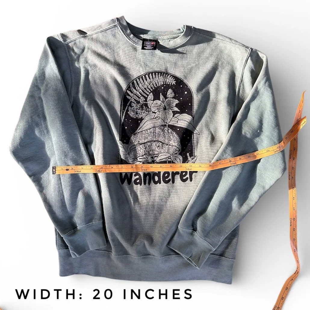 Sweatshirt width 20 inches