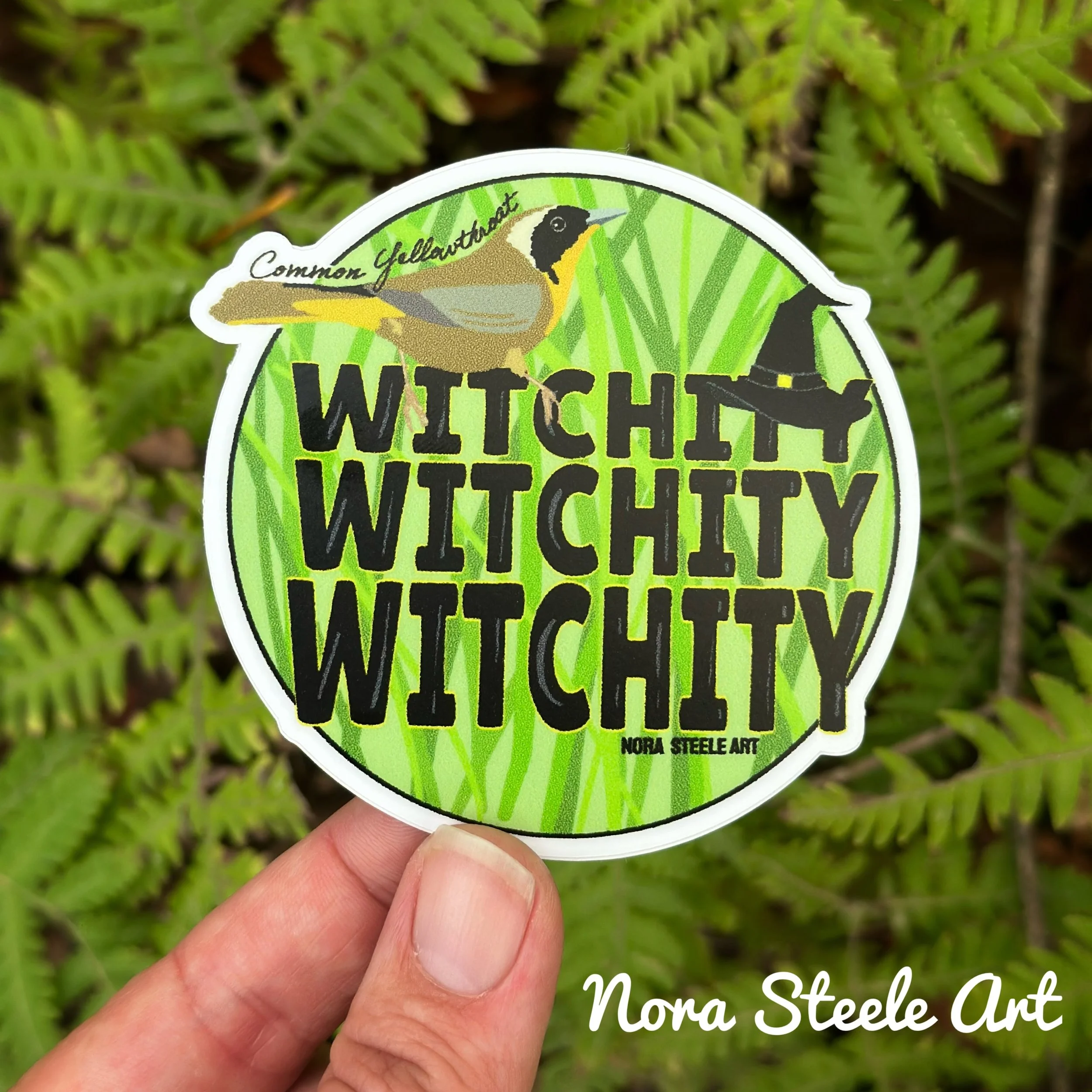 Waterproof Sticker -  Common Yellowthroat Song - Witchity