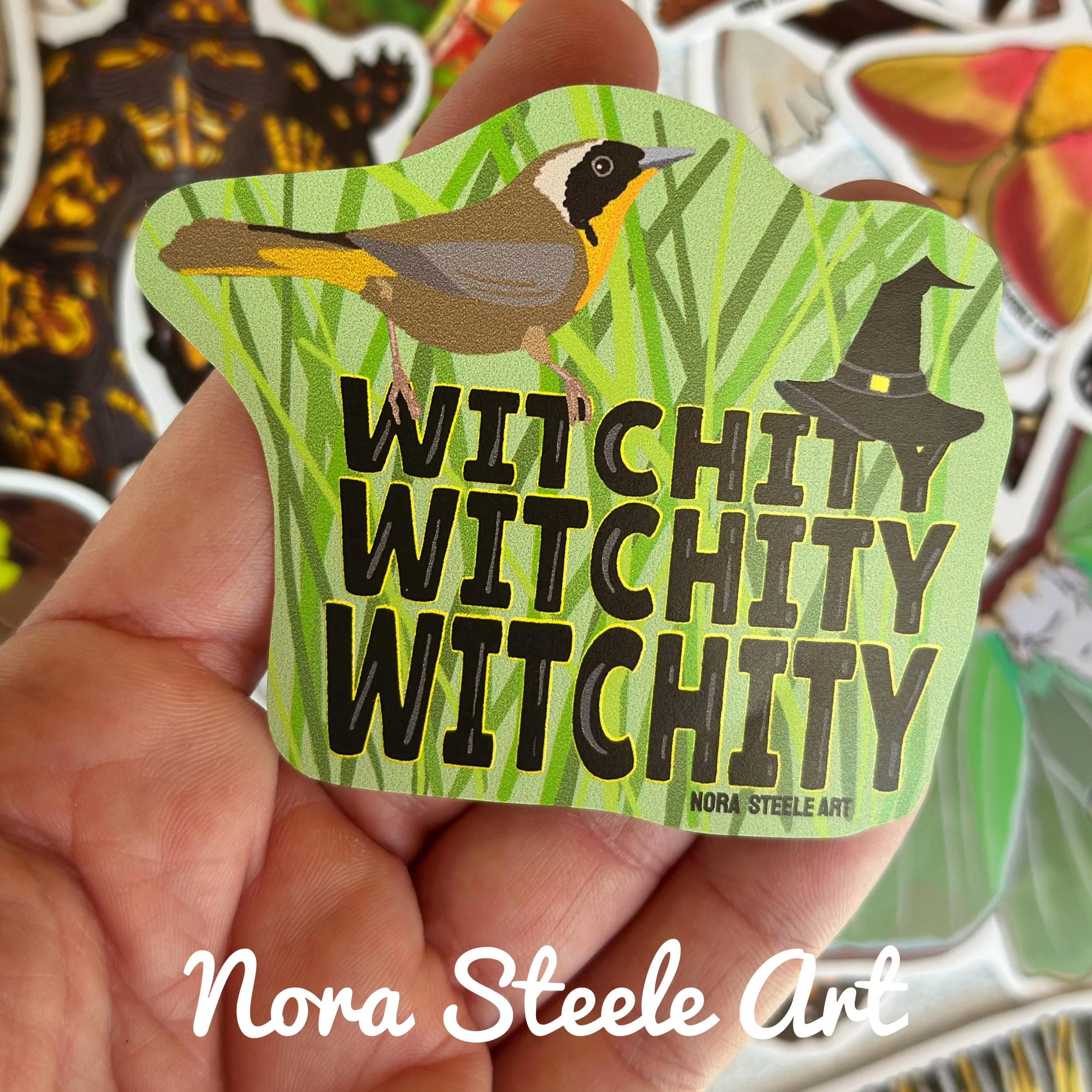 Waterproof Sticker -  Common Yellowthroat Song - Witchity