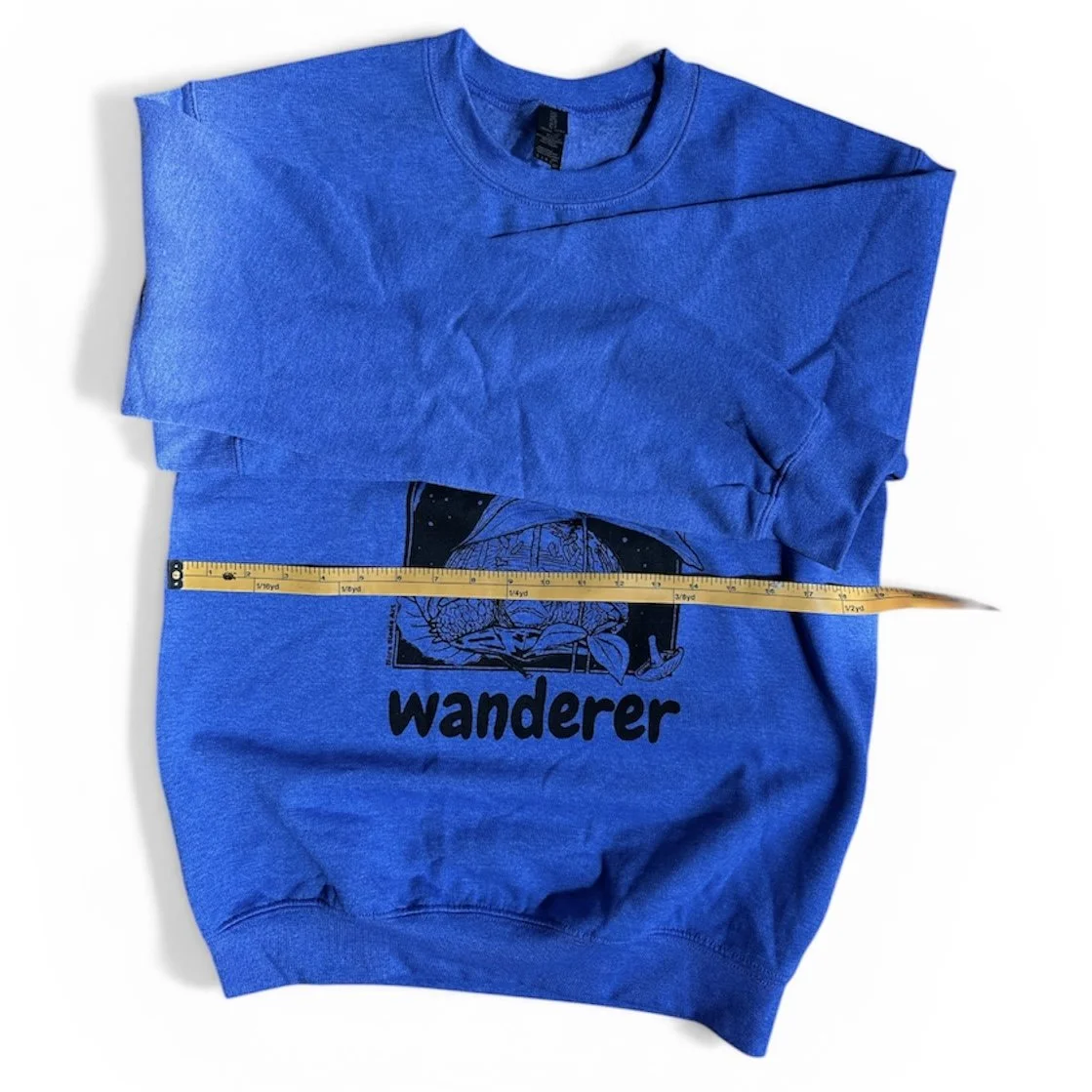 Sweatshirt width 19 inches