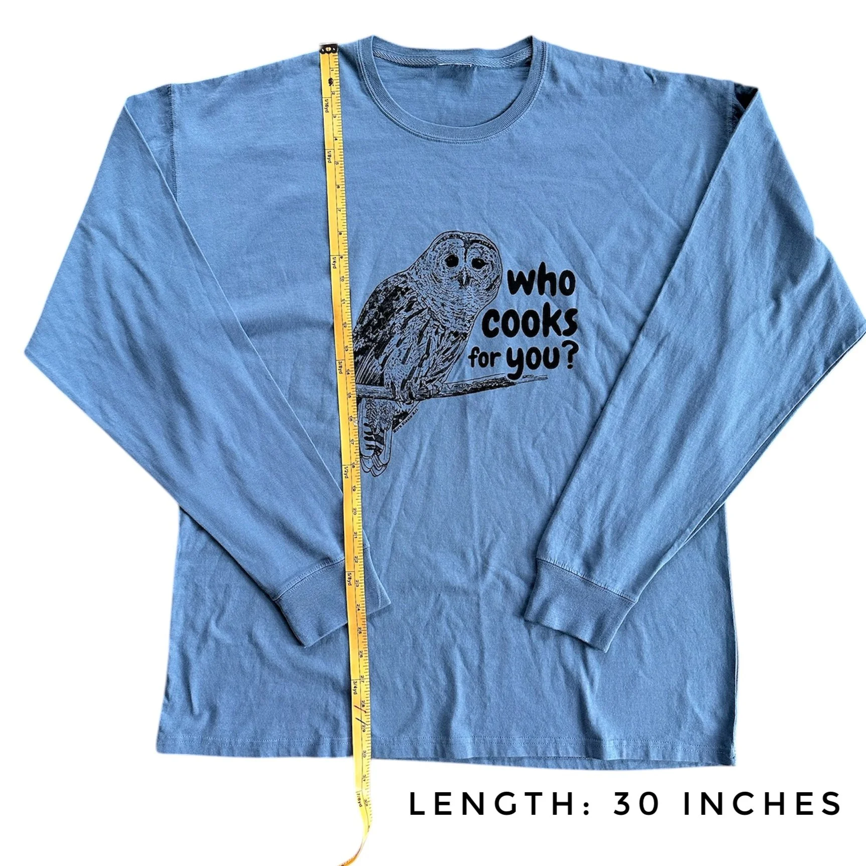 Long-sleeve shirt length 30 inches