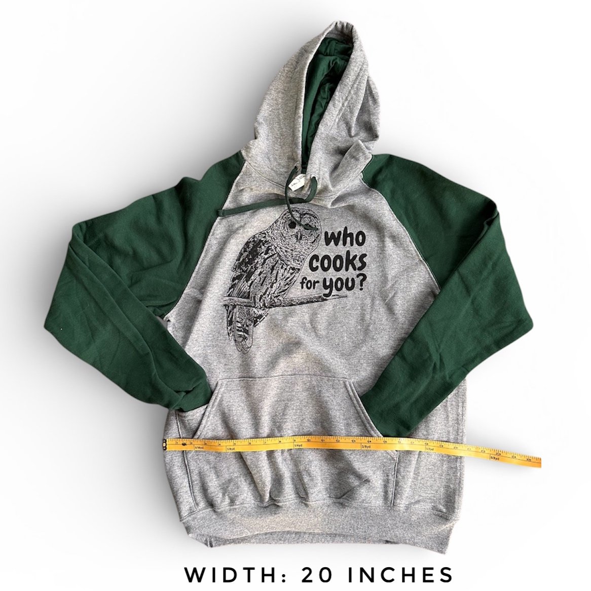 Hoodie width 20 inches