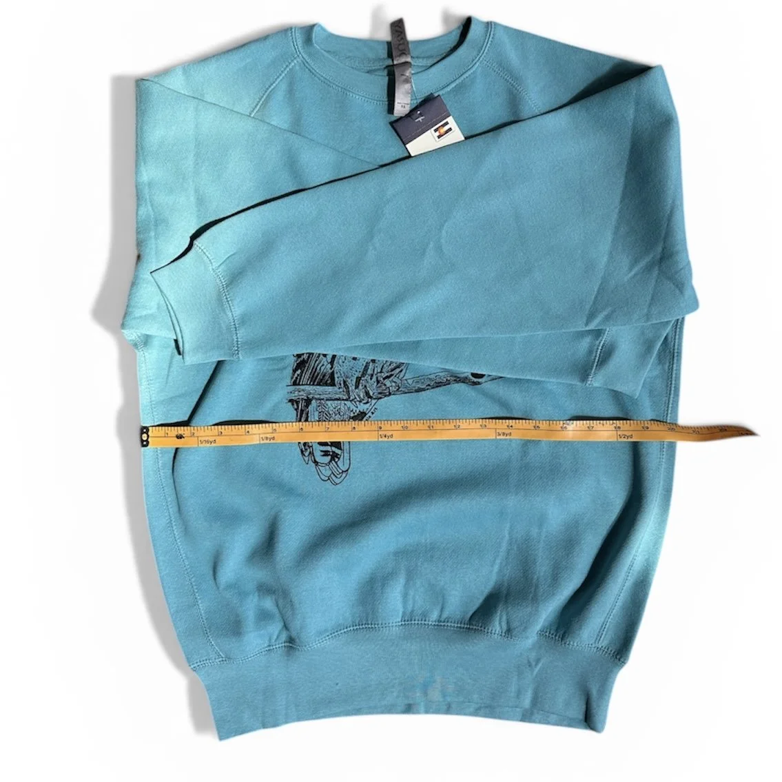 Sweatshirt width 20 inches