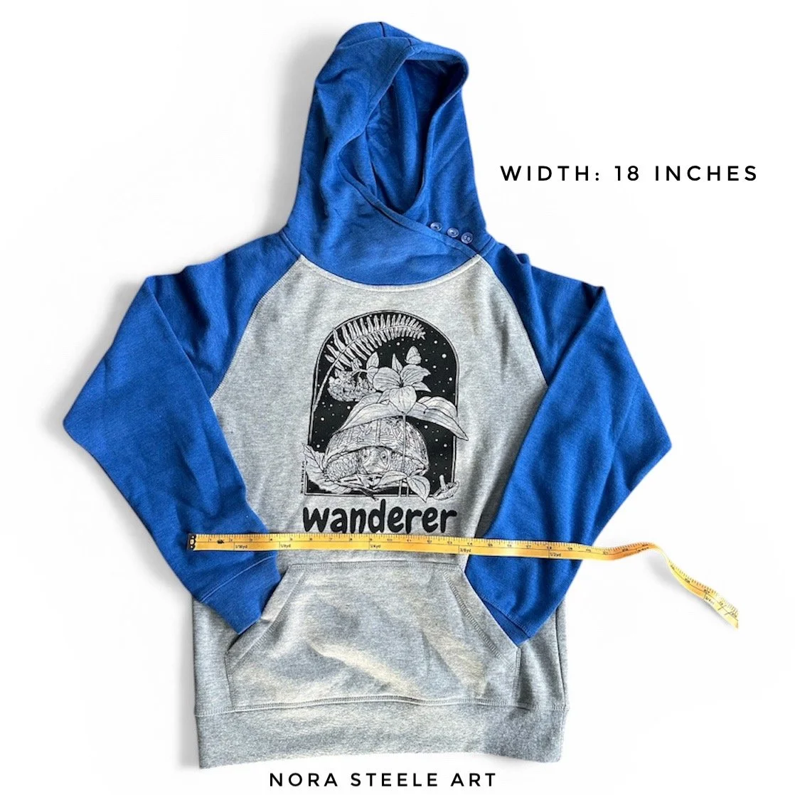 Hoodie width 18 inches