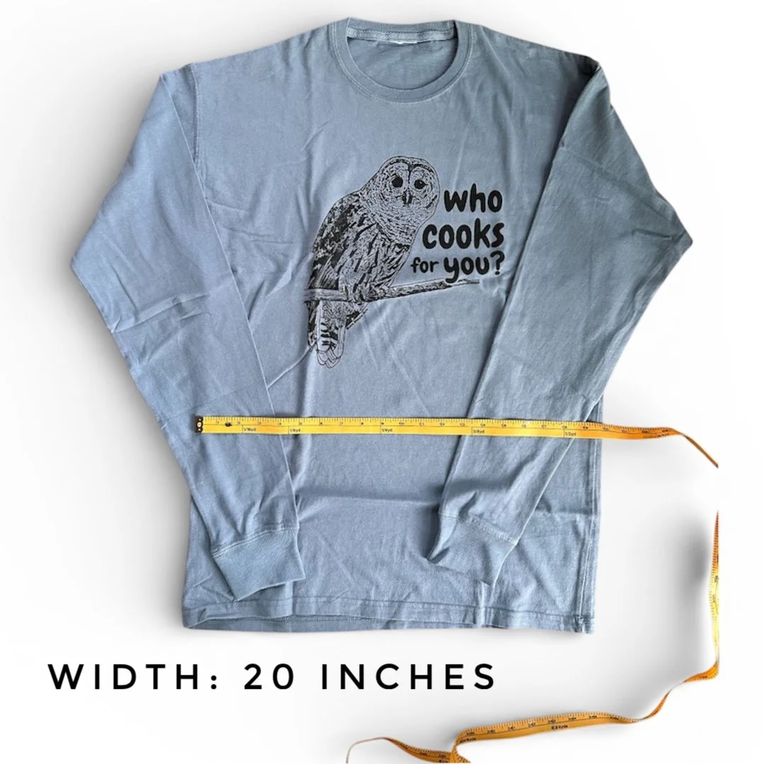 Long-sleeve shirt width 20 inches