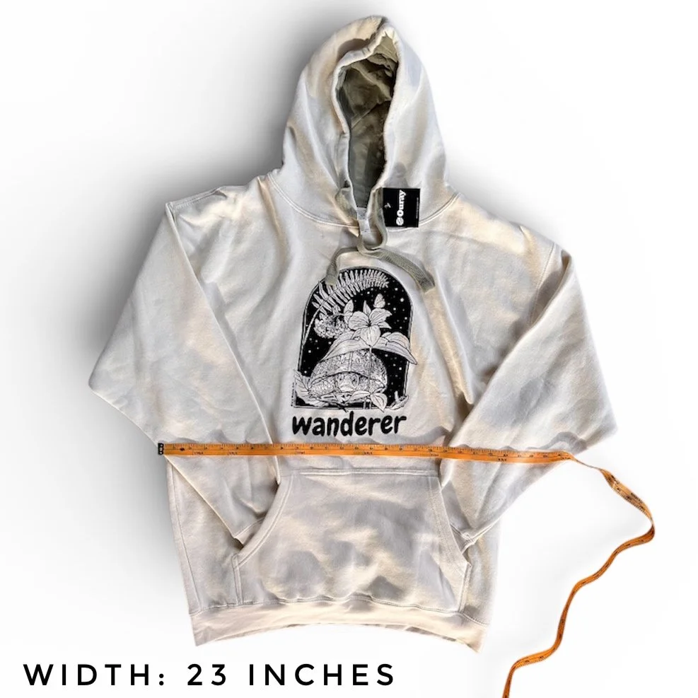 Hoodie width 23 inches