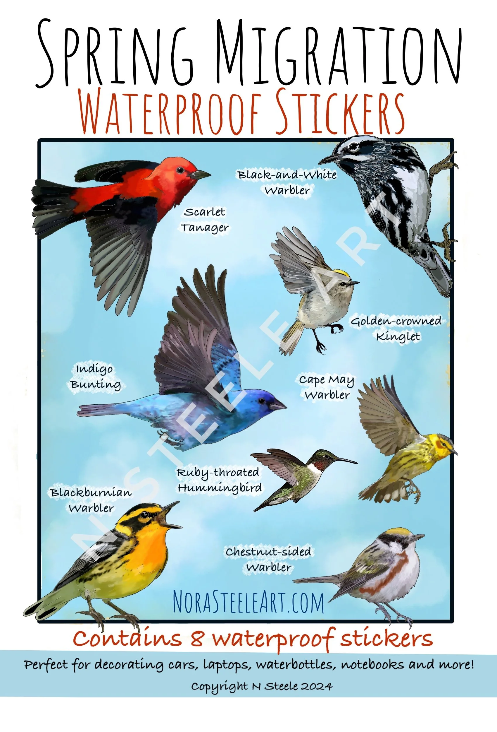 Spring migration sticker pack art