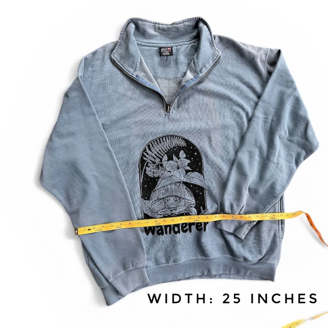 Sweatshirt width 25 inches