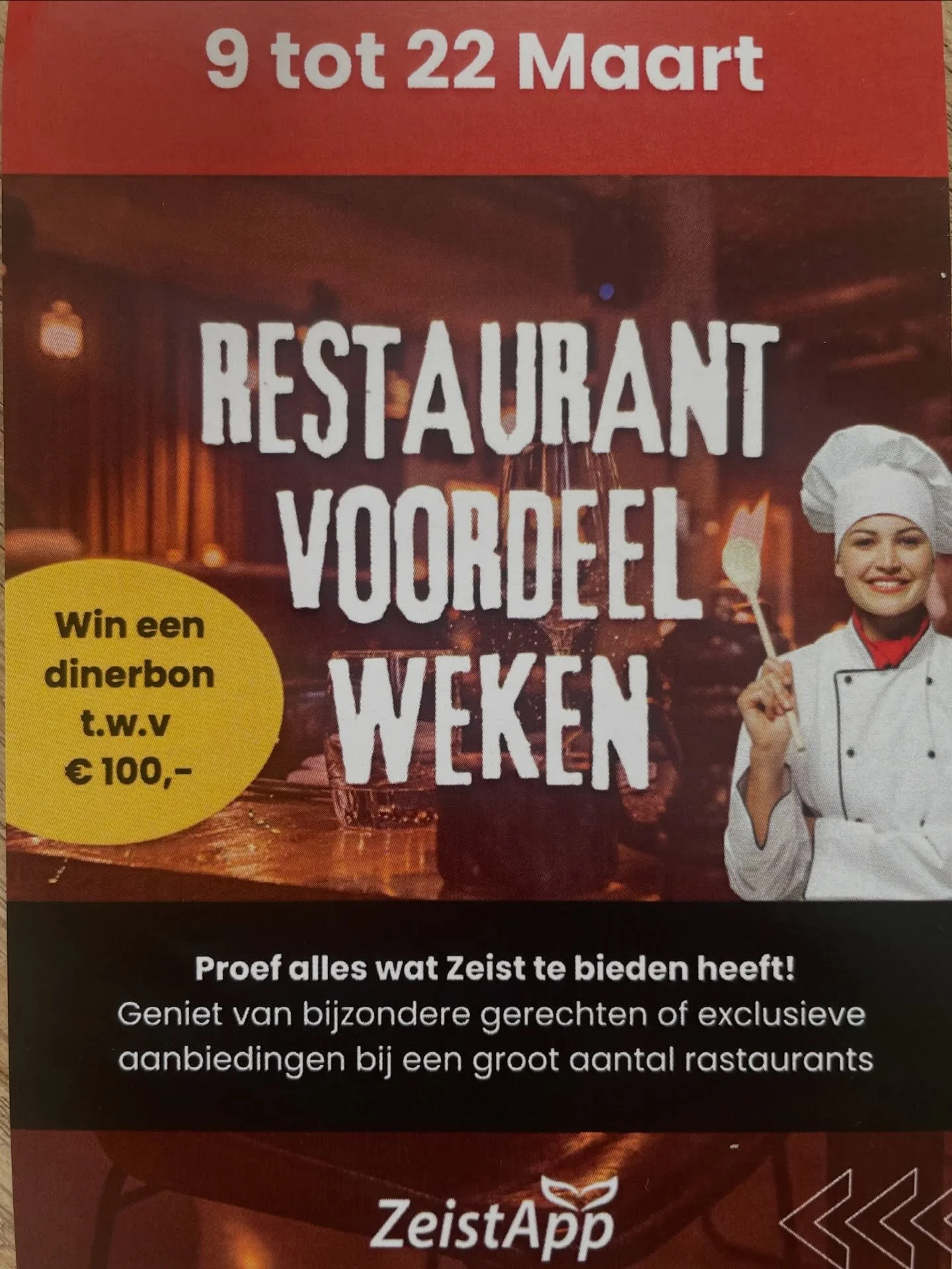 Heel zeist binnen handbereik 💪🏻👍 restaurant voordeel weken 9 tot 22 maart. Proef en weet alles wat Zeist te bieden heeft!