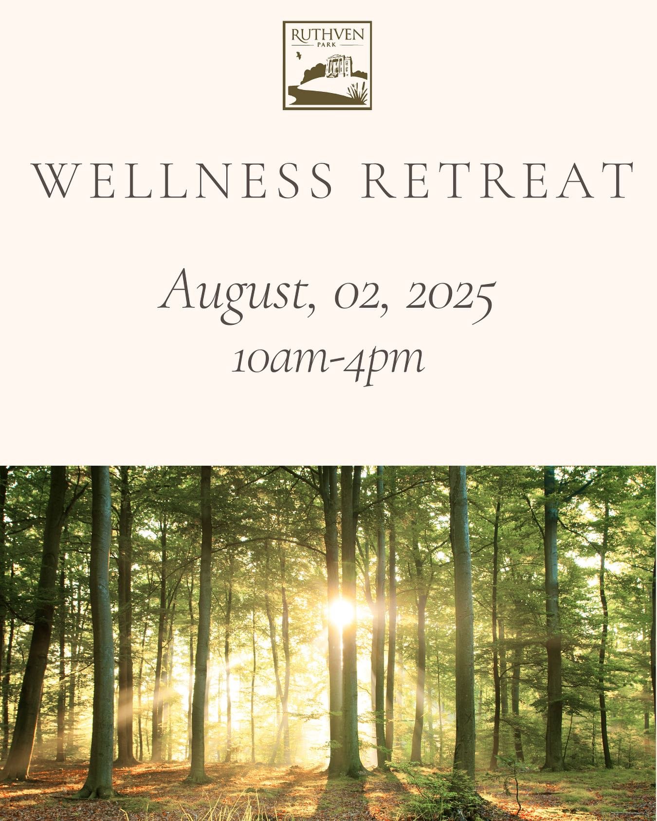 🌿✨ Wellness Retreat at Ruthven Park ✨🌿 

Escape to Ruthven Park on Saturday, August 2, 2025, from 10 AM to 4 PM, for a rejuvenating Wellness Retreat. Surrounded by the breathtaking Carolinian forest and Grand River, this experience is designed to n