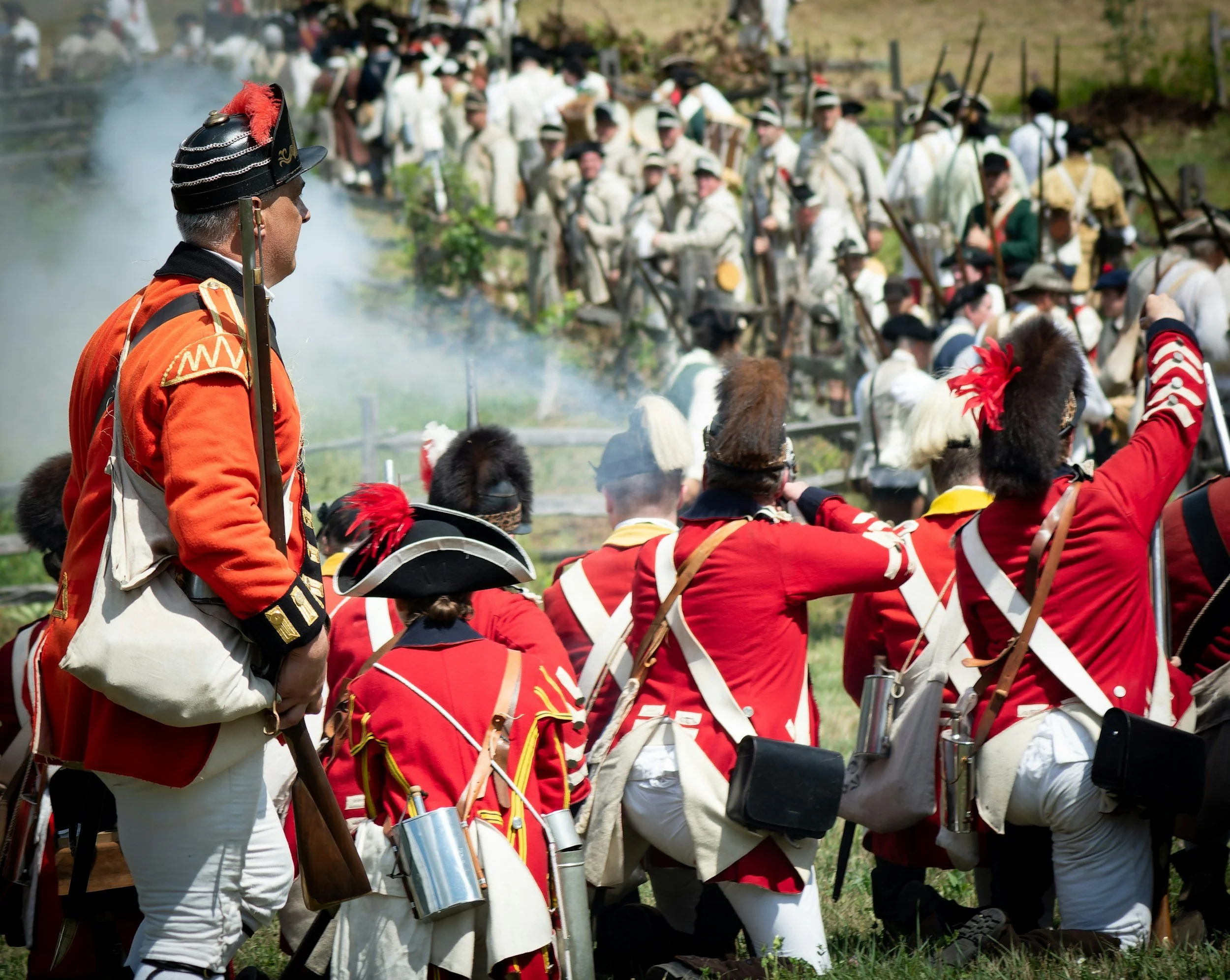 War reenactors at a reenactment of the War of 1812