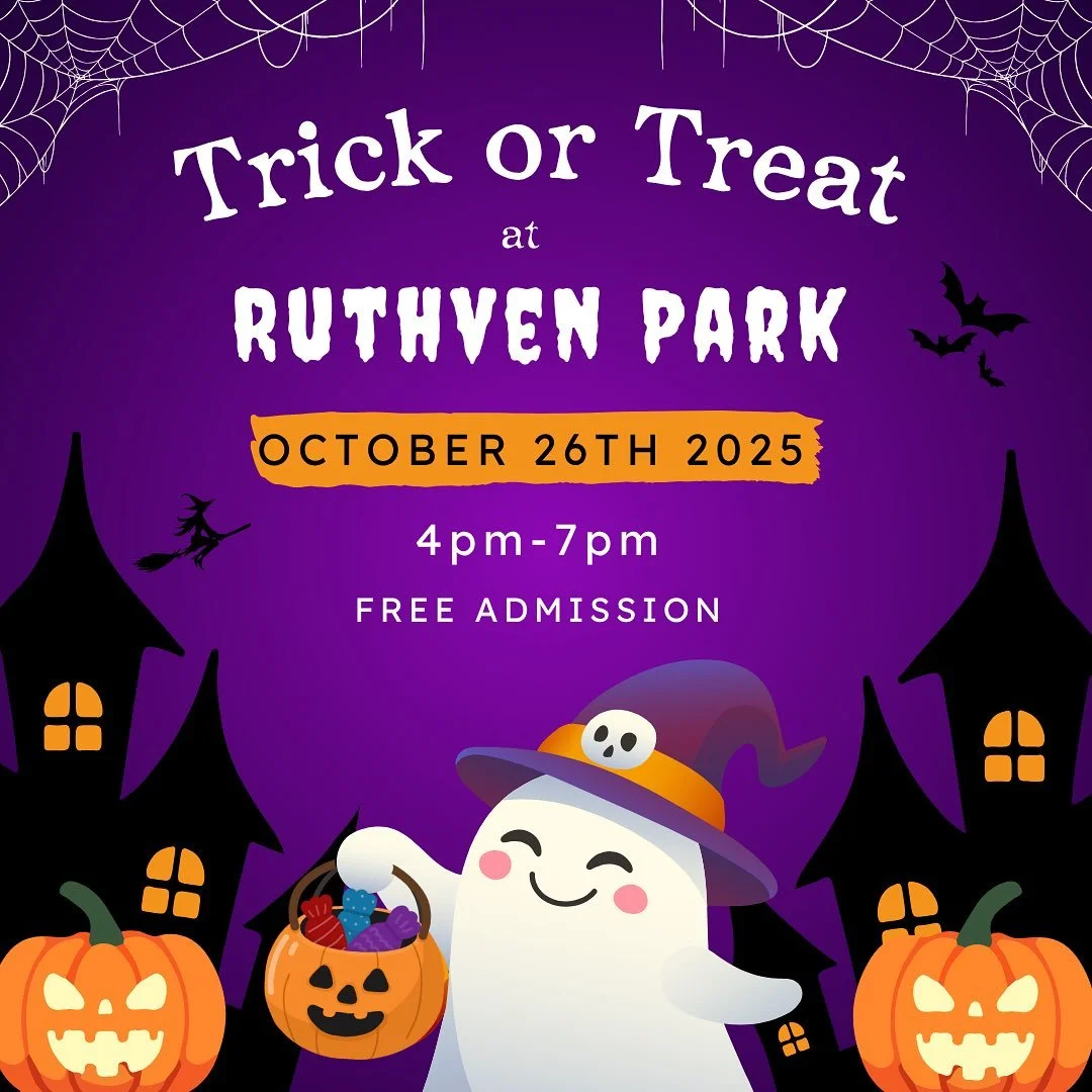 π Trick or Treat at Ruthven Park! π»
Join us on Sunday, October 26, 2025 from 4–7pm for a night of ghostly fun!
Enjoy Halloween crafts and activities in the historic Coach House, then follow the lanterns to the Mansion for a special treat.
β¨