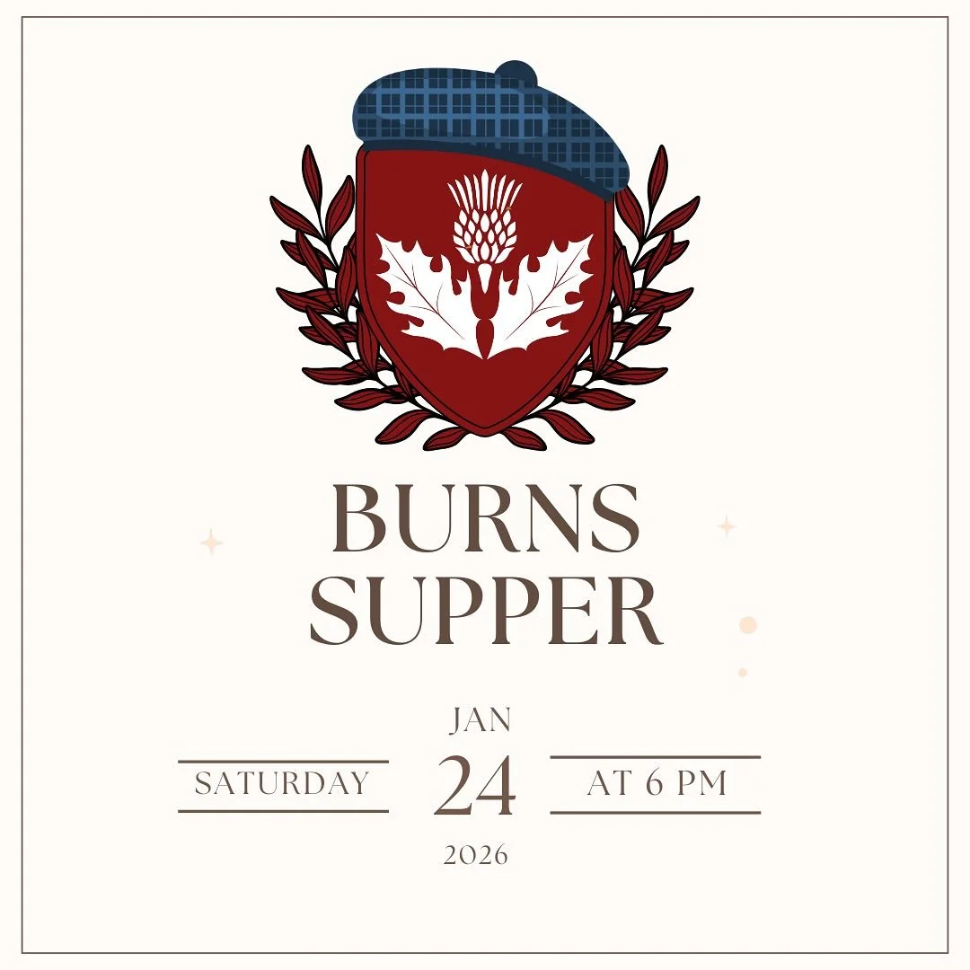 BURNS NIGHT SUPPER
Saturday, January 24, 2026
6PM&ndash;9PM | $75 per person | 19+ Event

Celebrate Scotland&rsquo;s most iconic poet at Ruthven Park&rsquo;s annual Burns Night Supper. Step into the historic Coach House and enjoy the stirring sound o