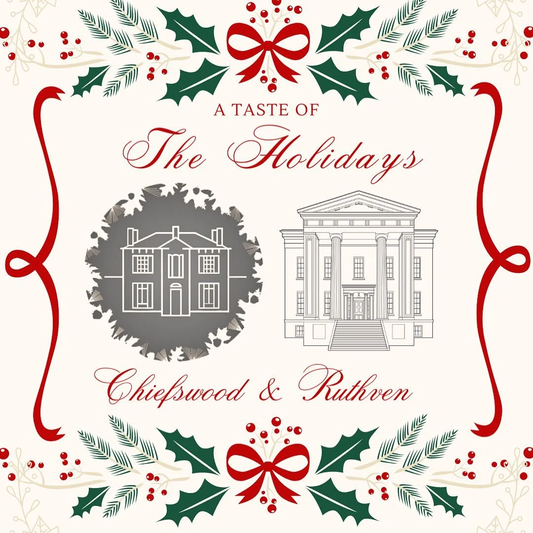 Experience the warmth and wonder of the holiday season at A Taste of the Holidays at Chiefswood NHS &amp; Ruthven Park. Enjoy a guided journey through two of the most cherished local historic homes, beautifully decorated in Victorian-era holiday char