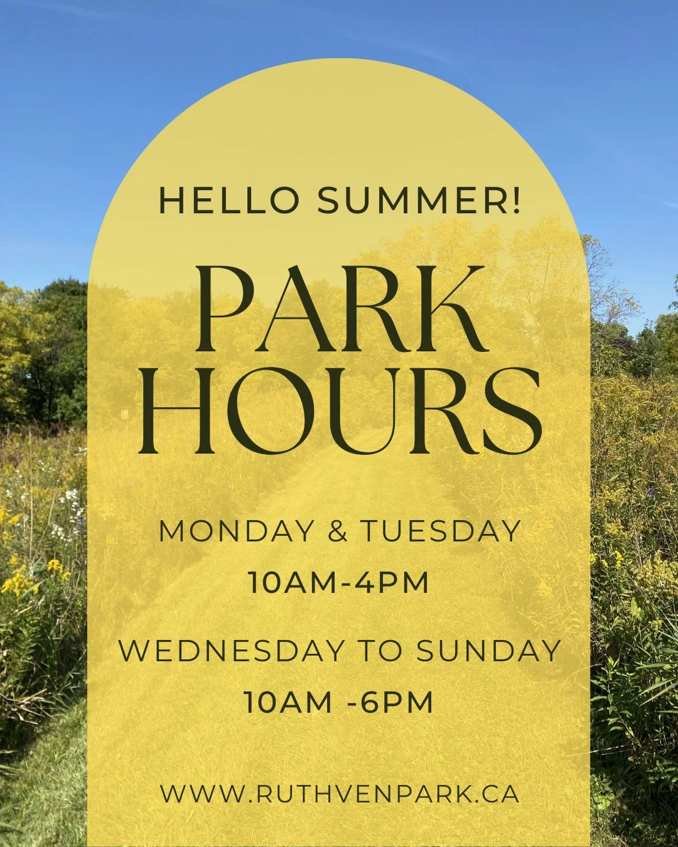 Summer has arrived at Ruthven Park!
Visit the Welcome Centre, grounds, and trails Monday&ndash;Tuesday from 10am&ndash;4pm, and Wednesday&ndash;Sunday from 10am&ndash;6pm.
Weekend historic house tours are ongoing, and starting July 1st (Canada Day), 