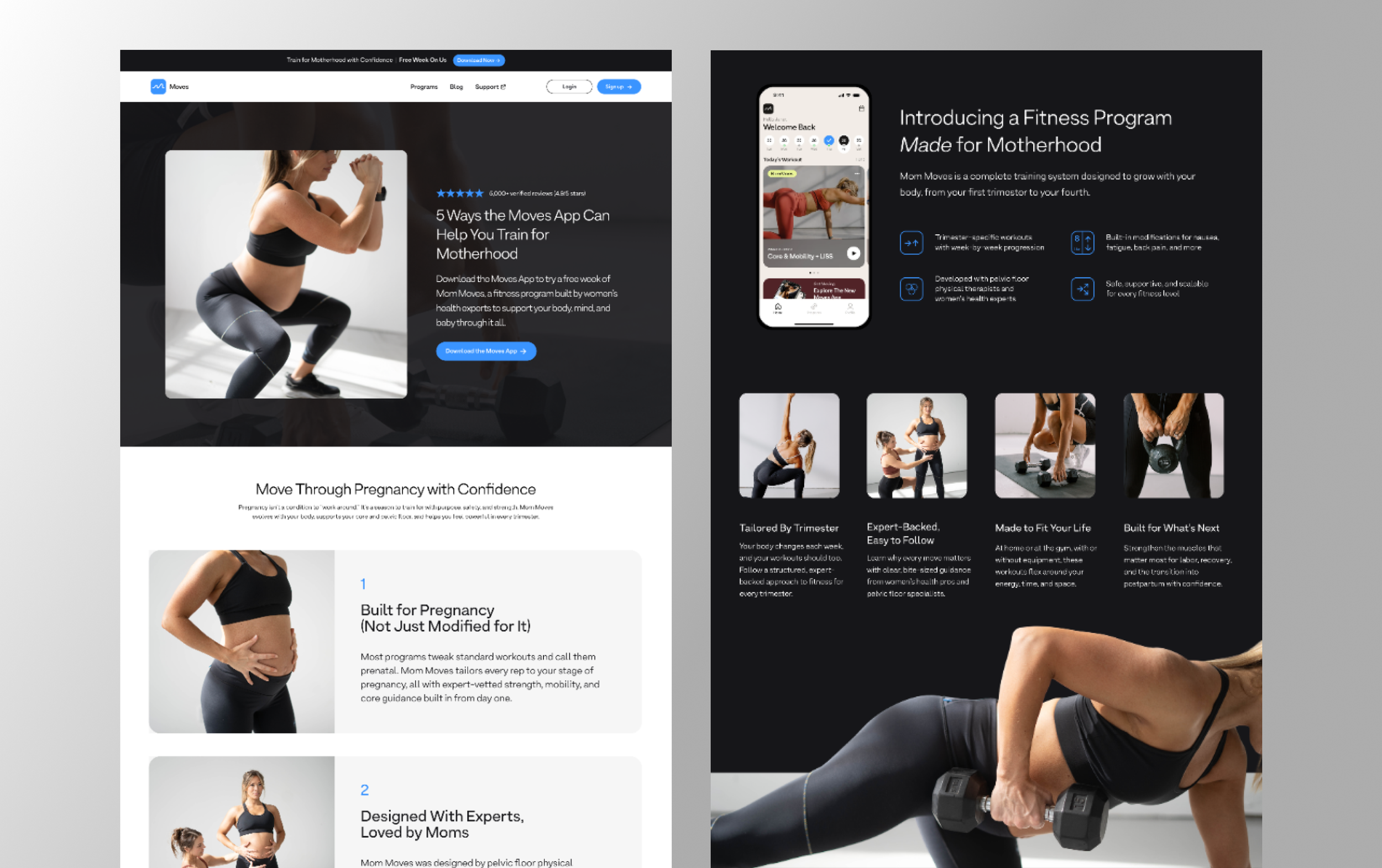 Moves App Landing Pages