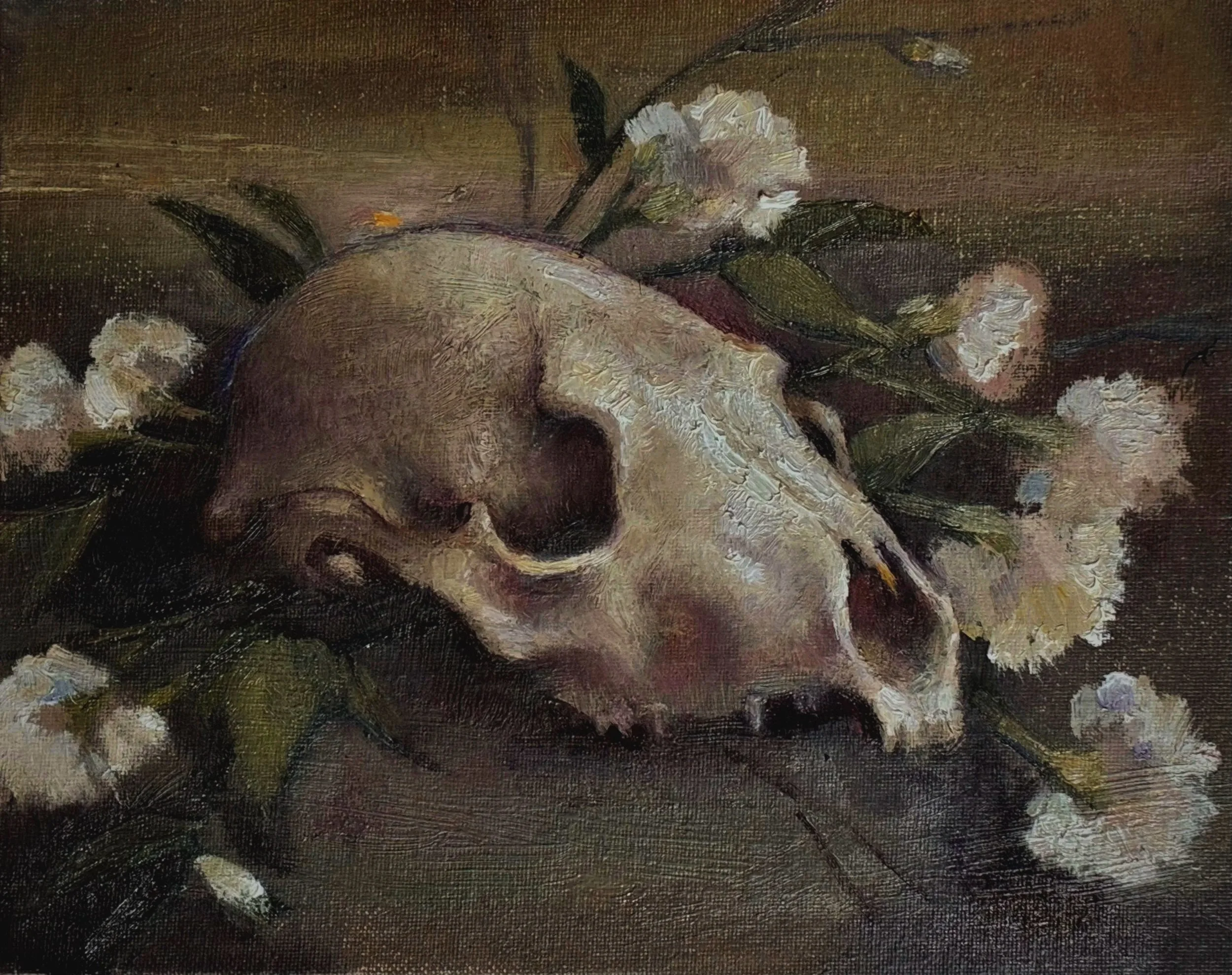 'Funeral of a Happy Weasel '
8x10 inch   Oil paint on canvas board
400$