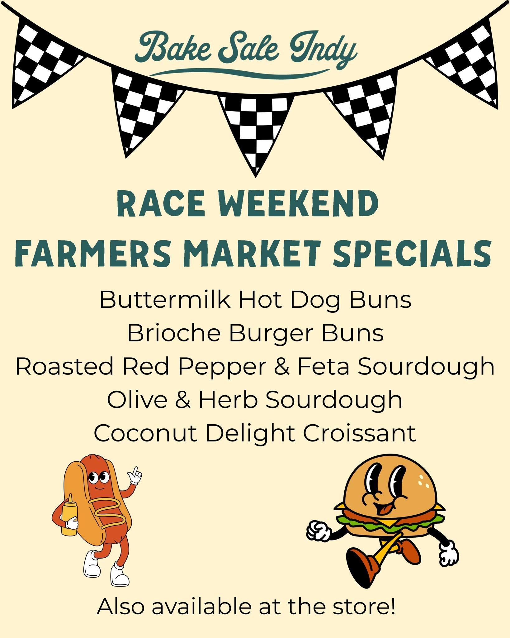 Be the hero at your race party/Pacers watch party/Memorial Day barbeque this weekend. Buns? We got em. Sweets? We got those too.  See you at @brfarmersmarket @Broad Ripple Farmers Market Saturday from 8-12 or at the shop Saturday and Sunday 8-2!

 #i