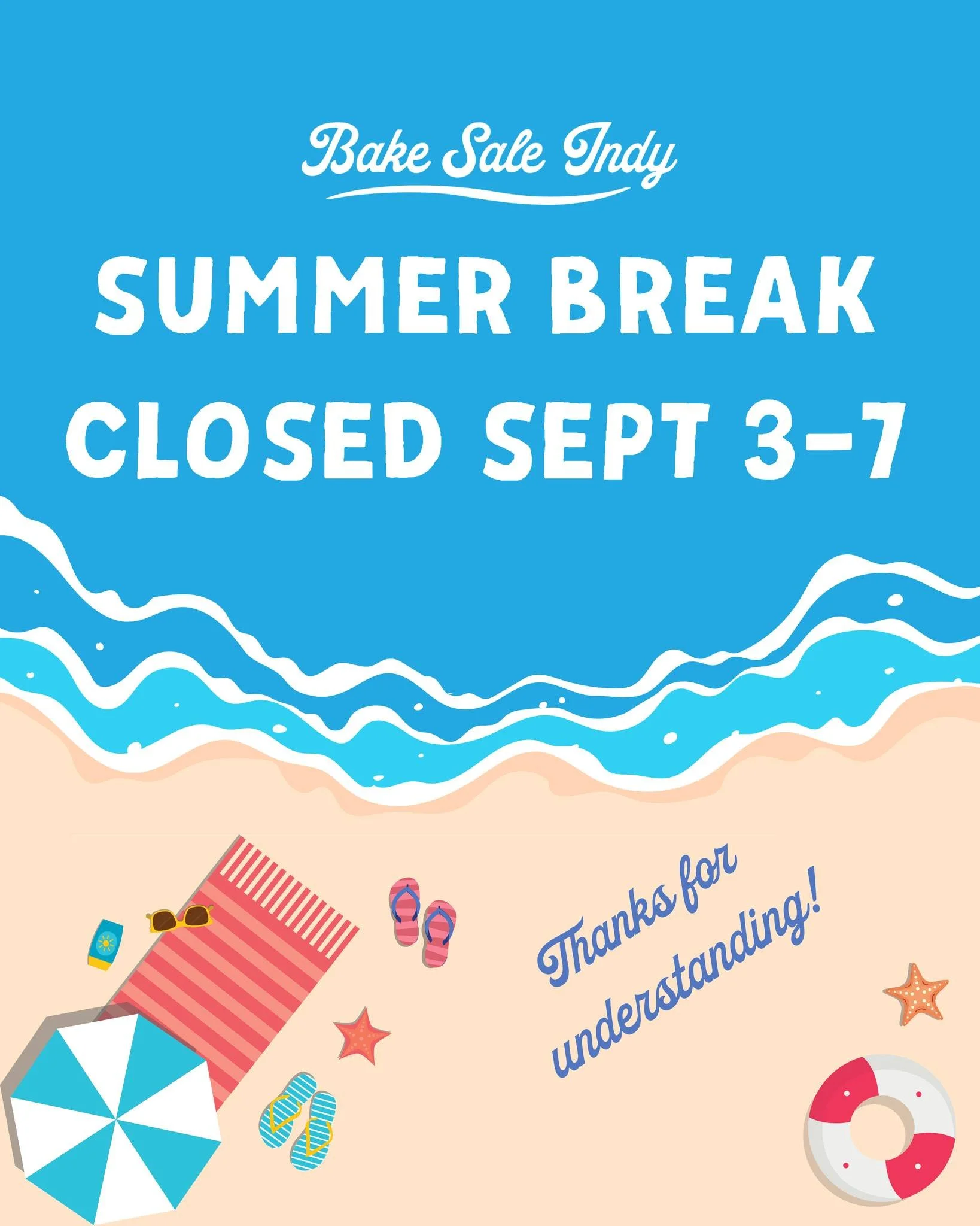 Our team has been working hard all summer and now it's time for a quick break! We'll see you back at the shop on Wednesday, September 10.