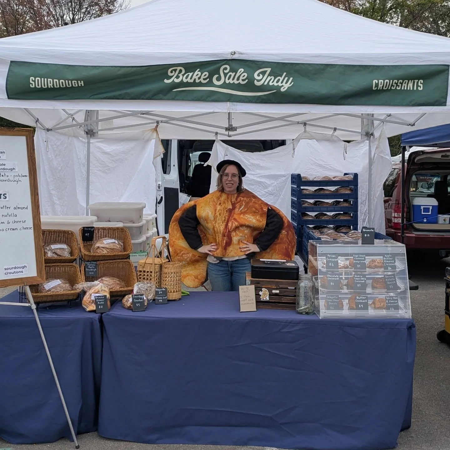 Last outdoor @brfarmersmarket  of the season! Swing by today for a Banana Nutella Danish! Next week we move to the indoor market at Broad Ripple Middle School.