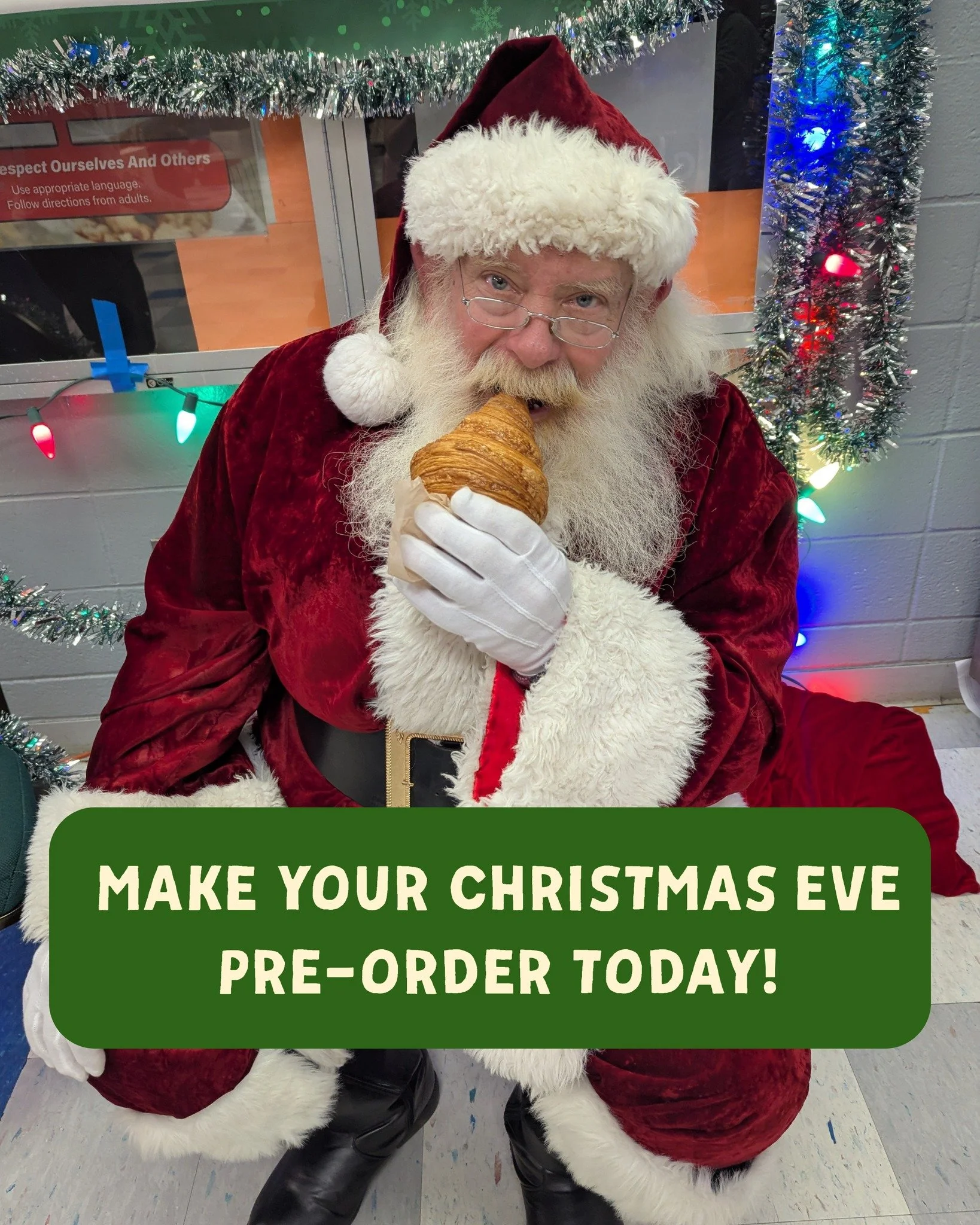 Head to bakesaleindy.com to make your Christmas Eve pre-order! We've got you covered - croissants for brunch, sourdough for sandwiches at lunch, crostini for appetizers, and cakes or pies for dessert! Santa approved.