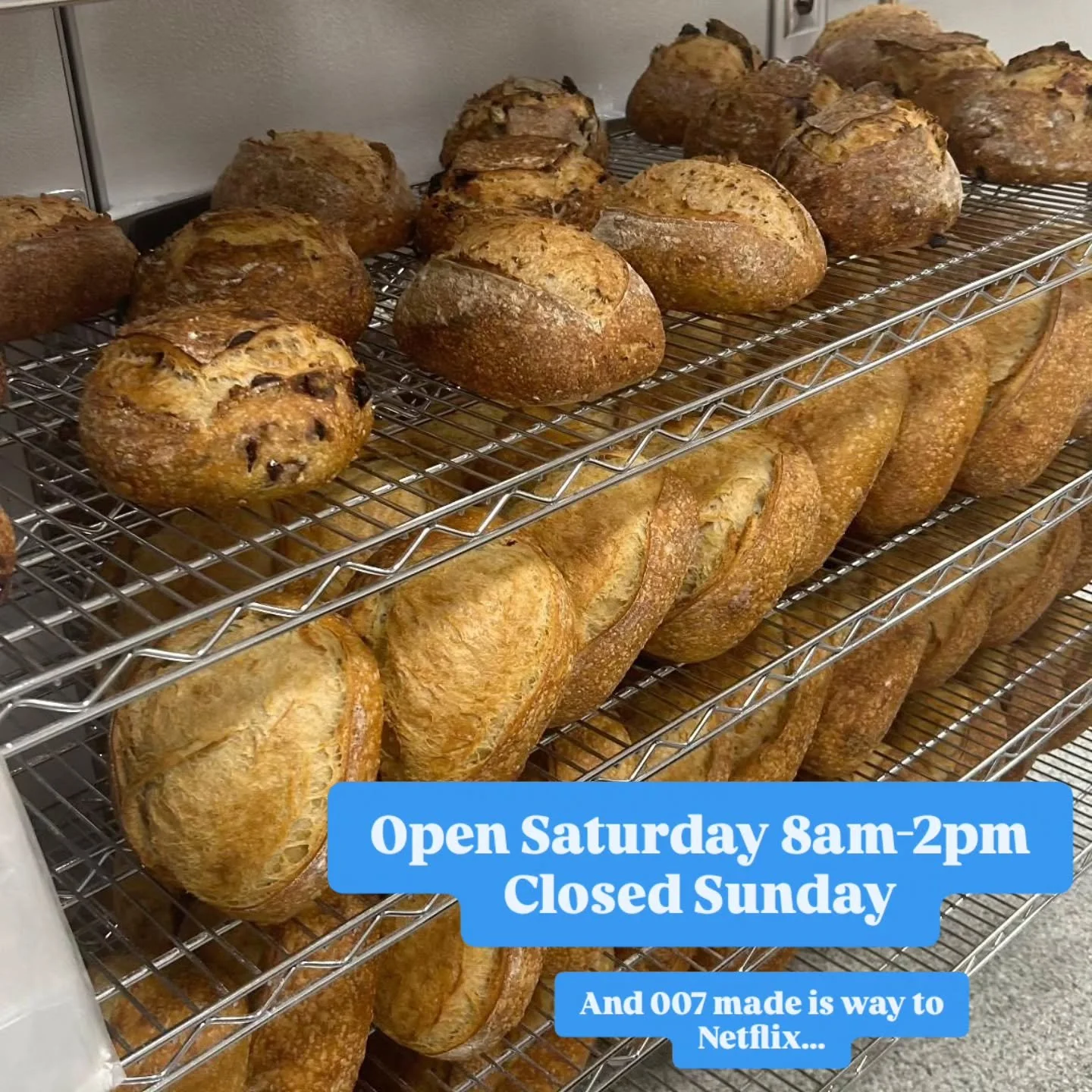 We're going to close on Sunday so our staff can stay safe and warm... and watch James Bond movies.