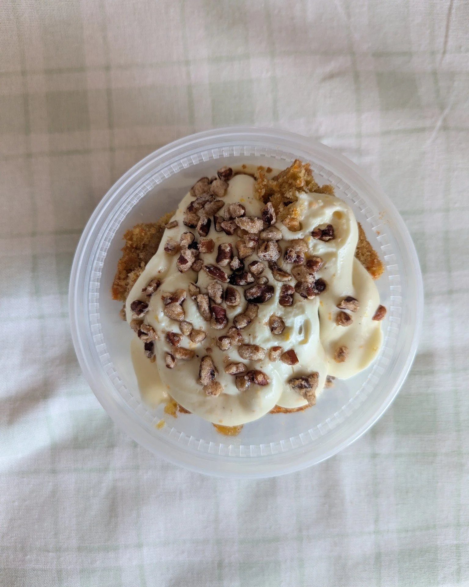 Creamsicle Carrot Cake for 2! One for $15 or two for $25. Sweet and tangy carrot cake with pineapple and orange zest swirled with vanilla bean cream cheese pastry cream.