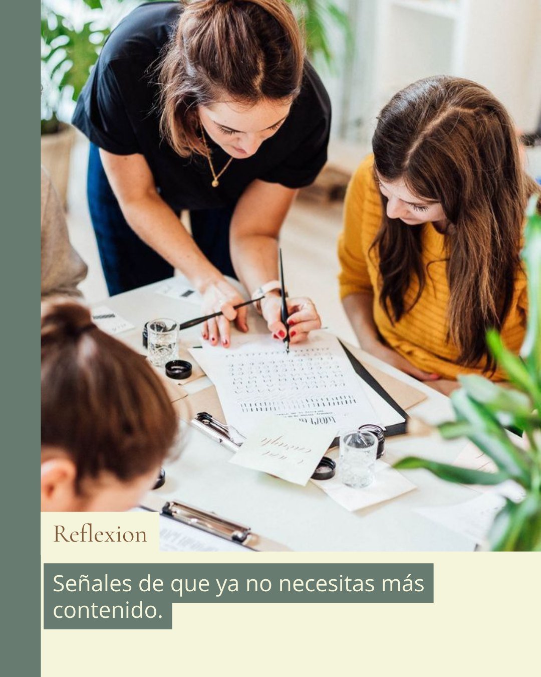 Hay un punto en el proceso personal
en el que m&aacute;s contenido no aporta m&aacute;s claridad.

Aporta m&aacute;s ruido.

Este carrusel es una invitaci&oacute;n honesta
a revisar si lo que necesitas ahora
no es entenderte m&aacute;s,
sino decidir 