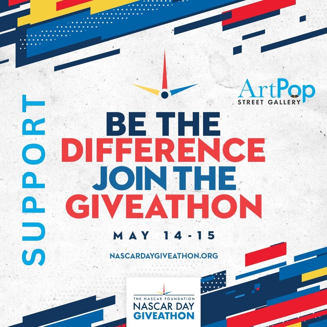 🏁Start your engines! The @nascar_fdn Giveathon is officially off the starting line! 
Show your support for #ArtPopCLT through the  #NascarDayGiveathon and score some pretty thrilling incentives in the process.
Every speedy donor who makes a $25+ gif
