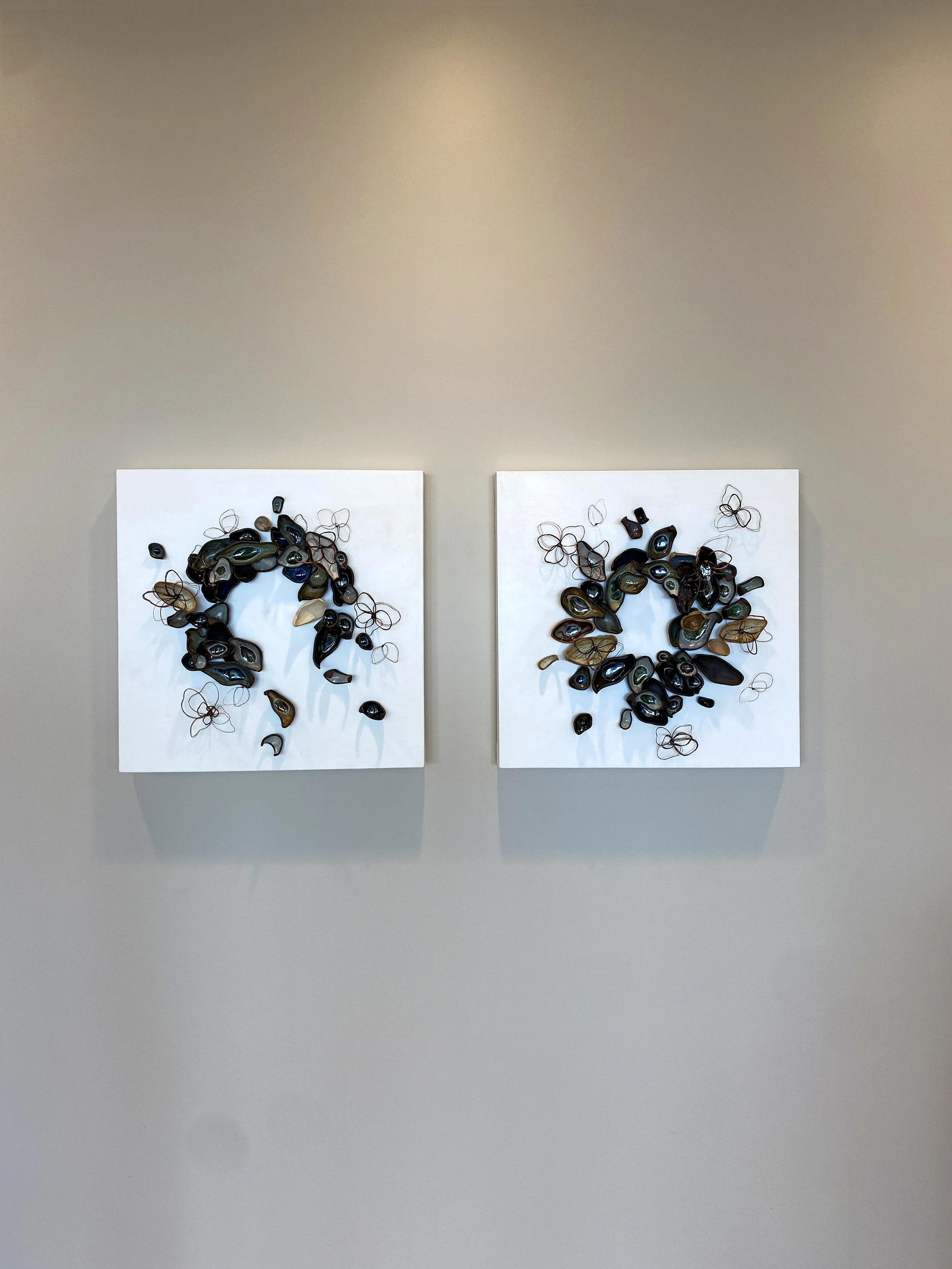   It Could Be...  and  Never  by Lee Ko, installed together as a diptych 