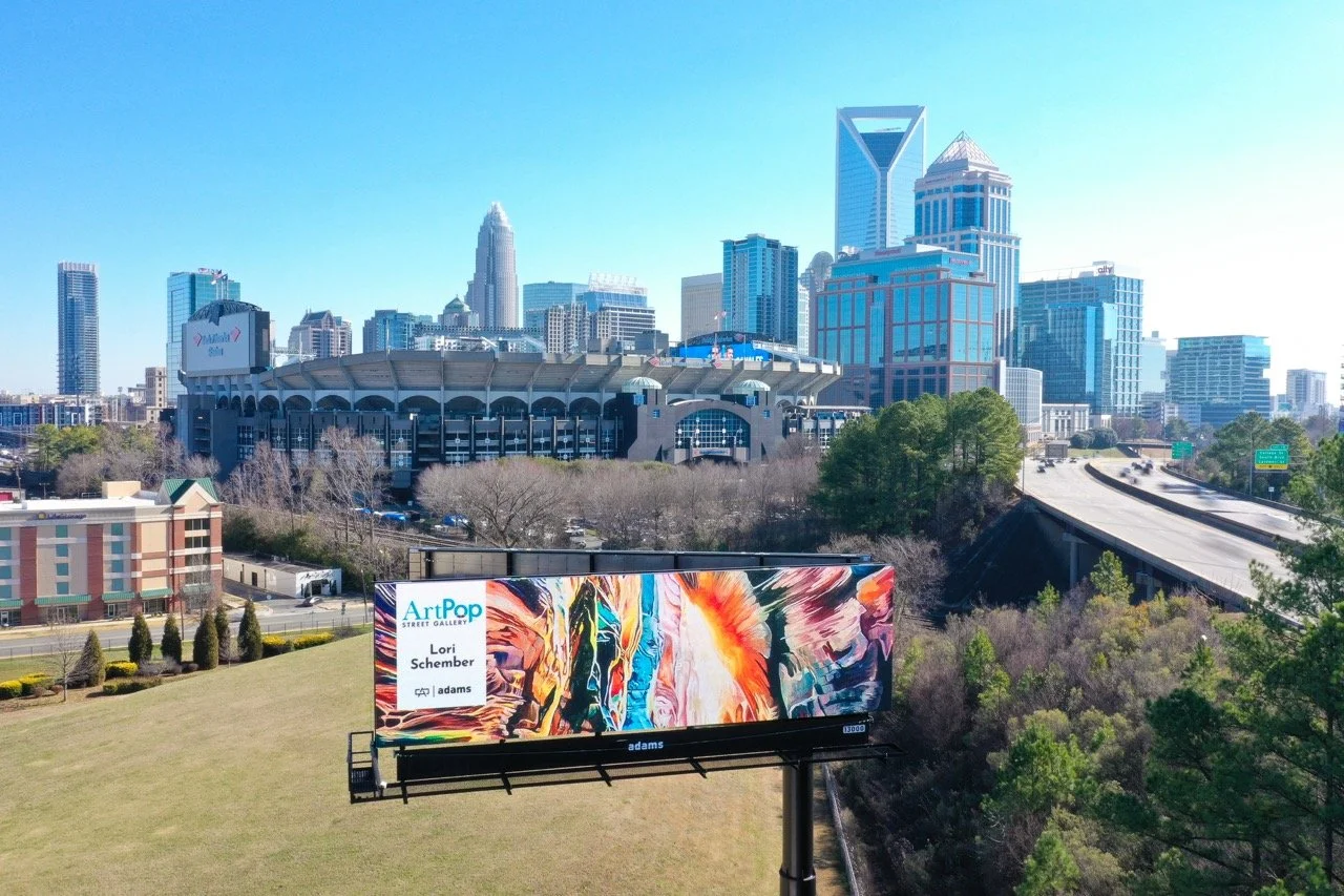 ArtPop Street Gallery Cities Program Class of 2024 Adams Digital Billboard Charlotte NC Skyline Lori Schember.jpeg