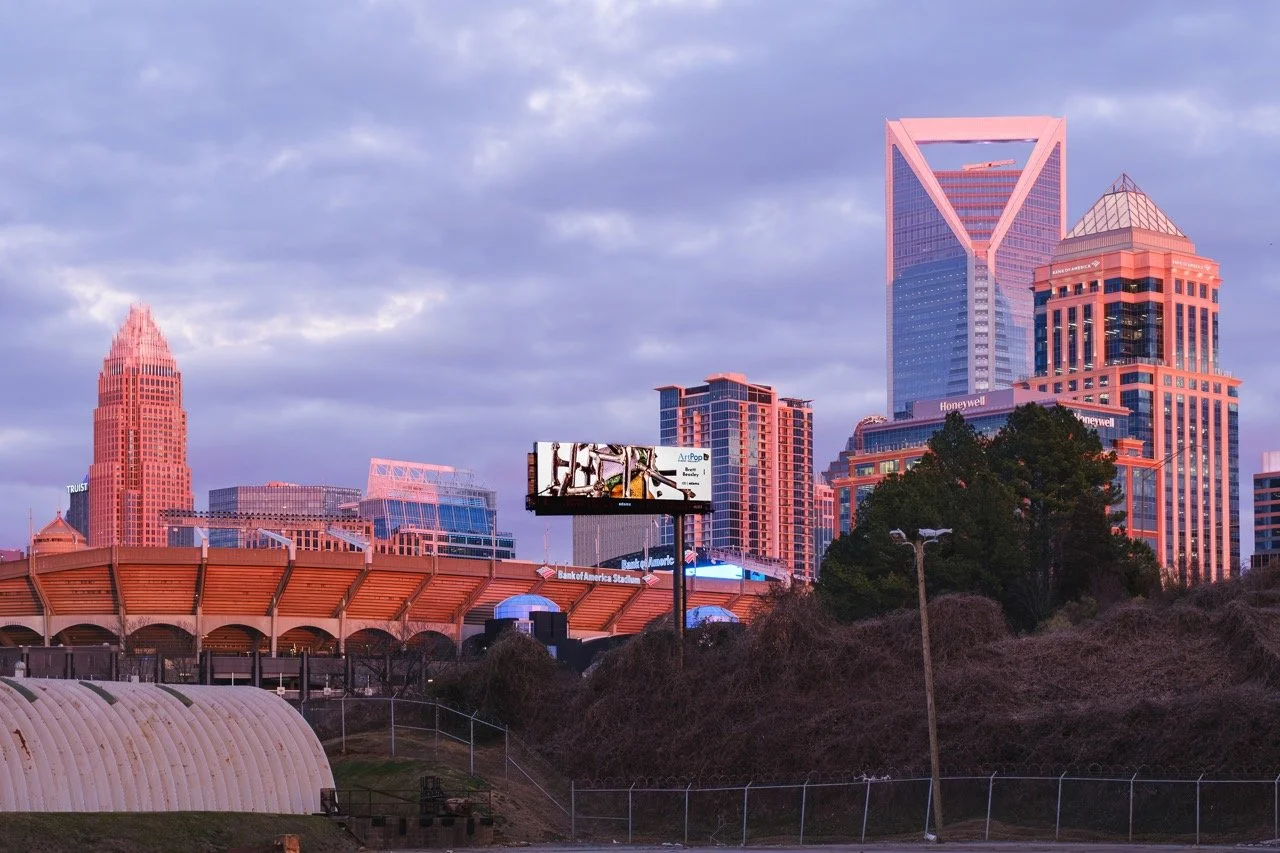 ArtPop Street Gallery Cities Program Class of 2024 Adams Digital Billboard Charlotte NC Skyline Dusk Brett Beasley.jpeg