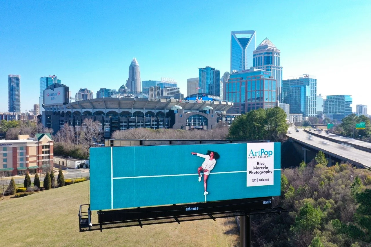 ArtPop Street Gallery Cities Program Class of 2024 Adams Digital Billboard Charlotte NC Skyline Rico Marcelo.jpeg