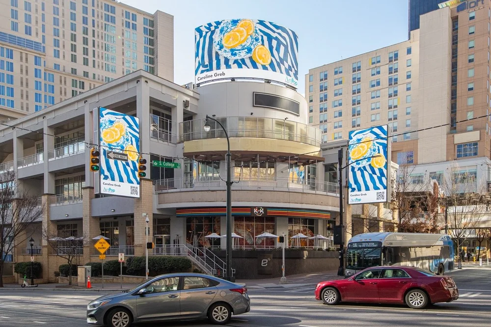 ArtPop Street Gallery Cities Program Class of 2025 Orange Barrel Media Uptown Charlotte Queen City Quarter Digital Display Caroline Greb.jpeg